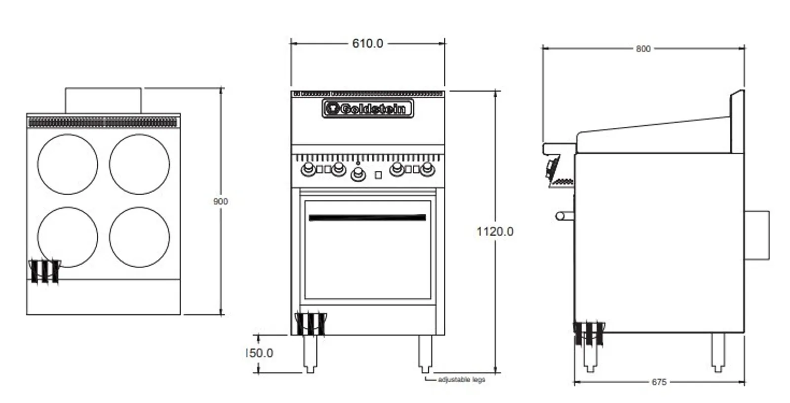 Goldstein PEC4S20 - Electric Oven w/ 4 Hotplate