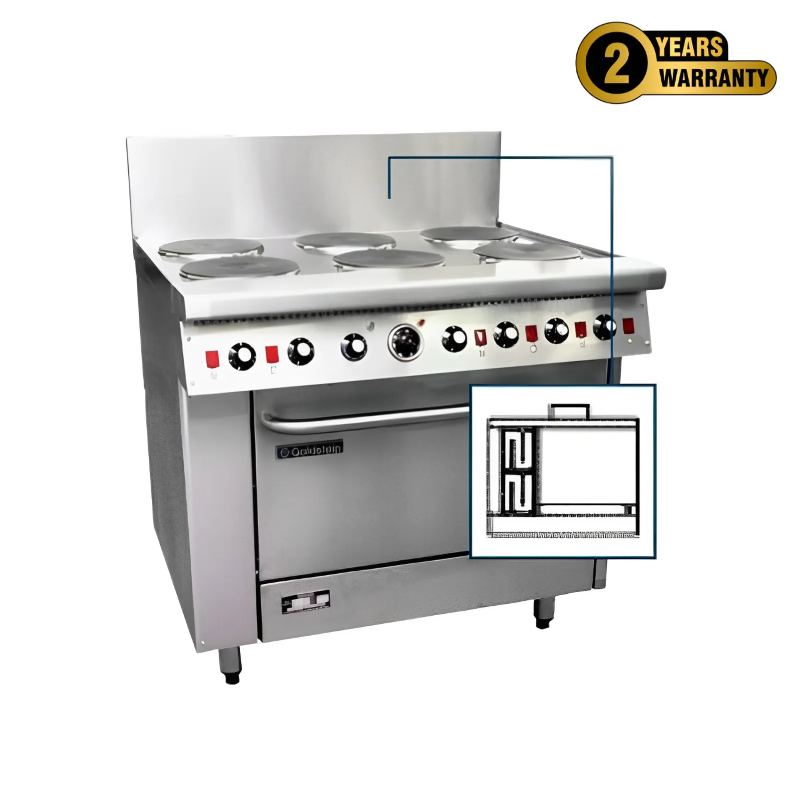 Goldstein PE2S24G28FF - Electric Oven w/ 2 Hotplate & Griddle