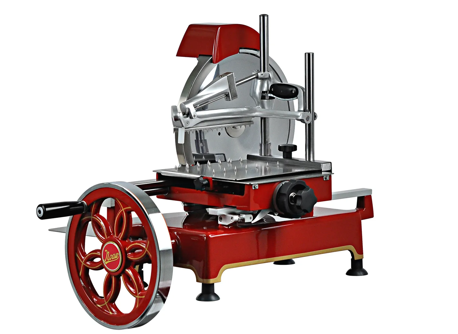 NOAW NS300M Retro Flywheel Meat Slicer - Red