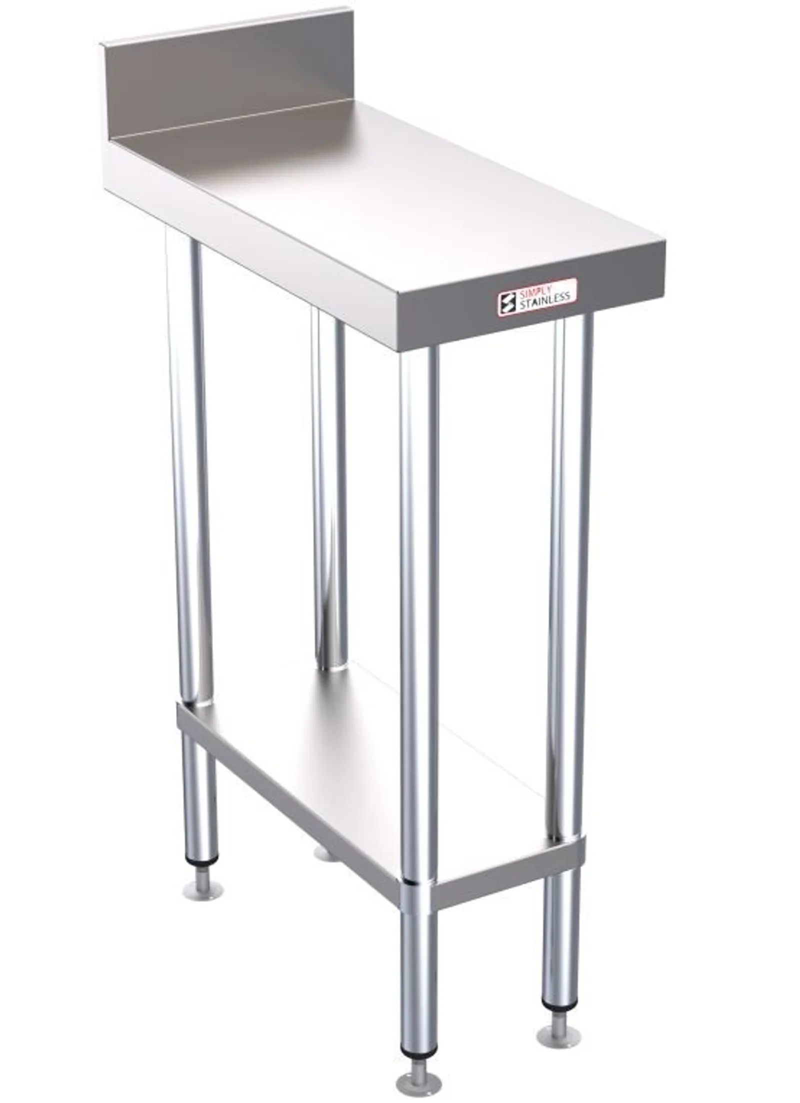 Simply Stainless SS02.7.0300 Work Bench with Splashback (700 Series) - 300mm