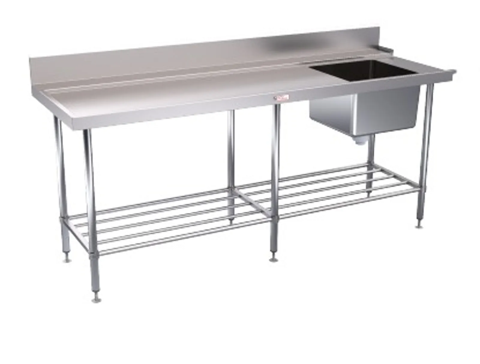 Simply Stainless SS08.2100.L Dishwasher Inlet Bench (600 Series) - 2100mm - Left Hand Inlet