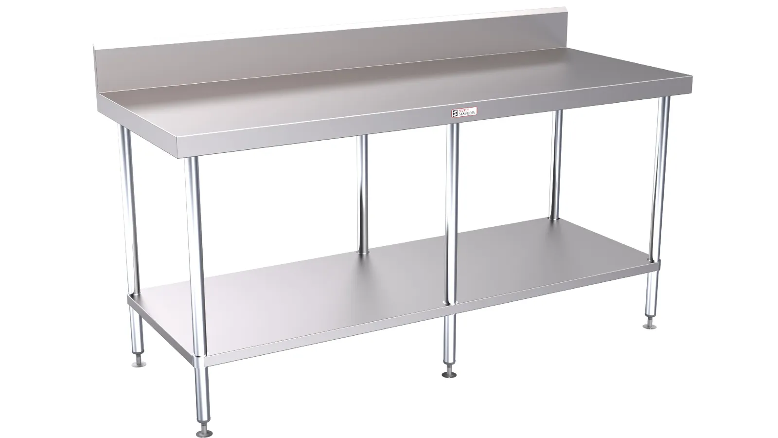 Simply Stainless SS02.2100 Work Bench with Splashback (600 Series) - 2100mm