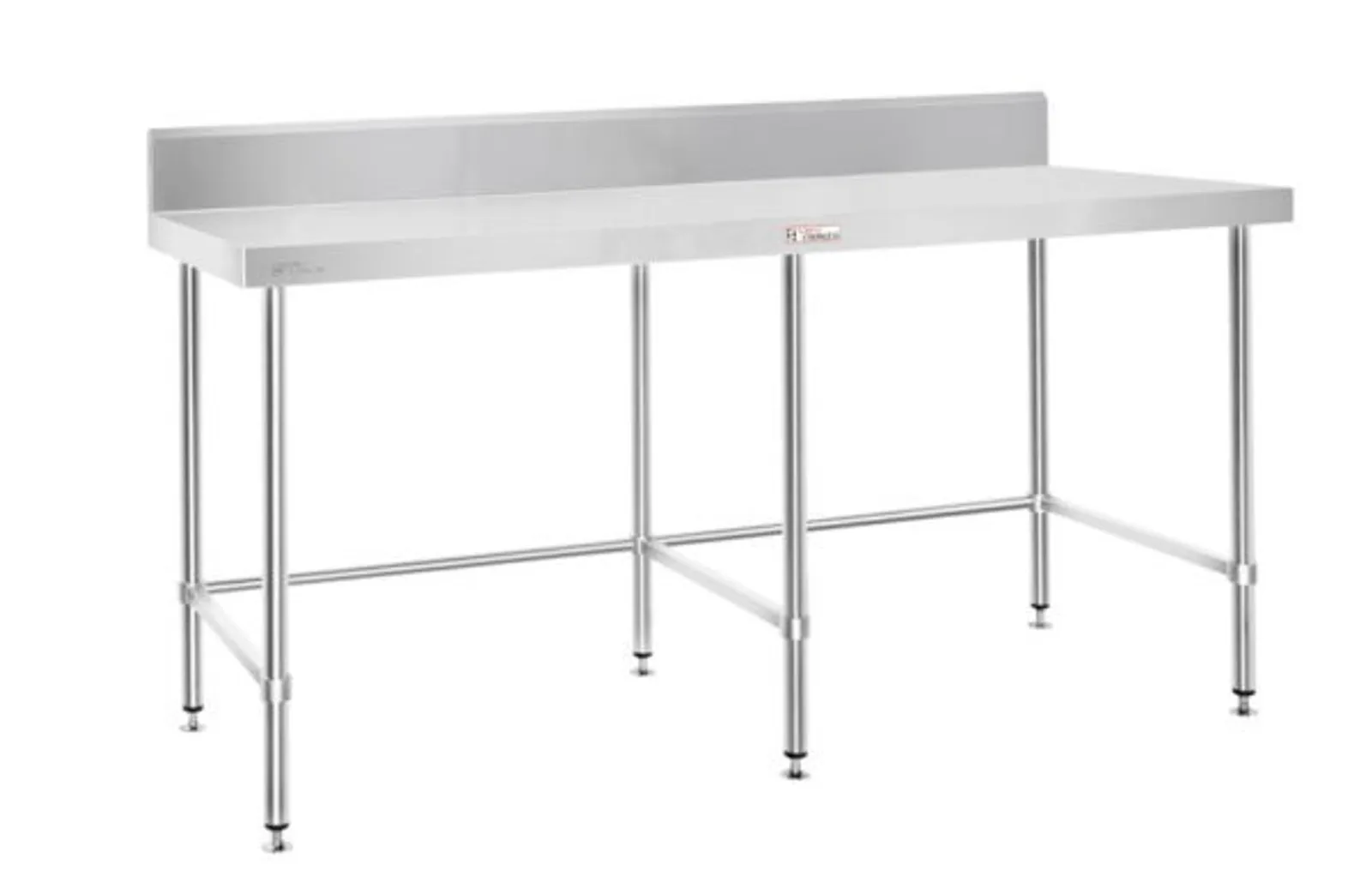 Simply Stainless SS02.2400.LB Work Bench with Splashback with leg brace (600 Series) - 2400mm