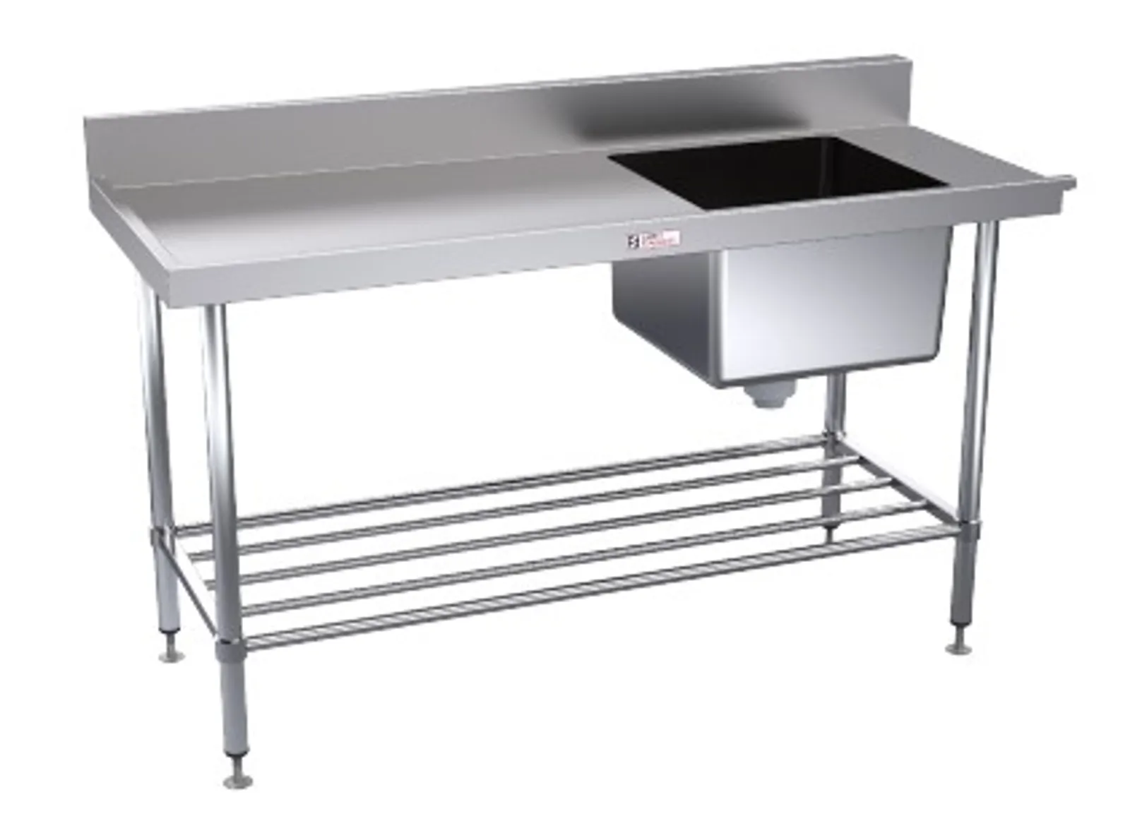 Simply Stainless SS08.1500.L Dishwasher Inlet Bench (600 Series) - 1500mm - Left Hand Inlet