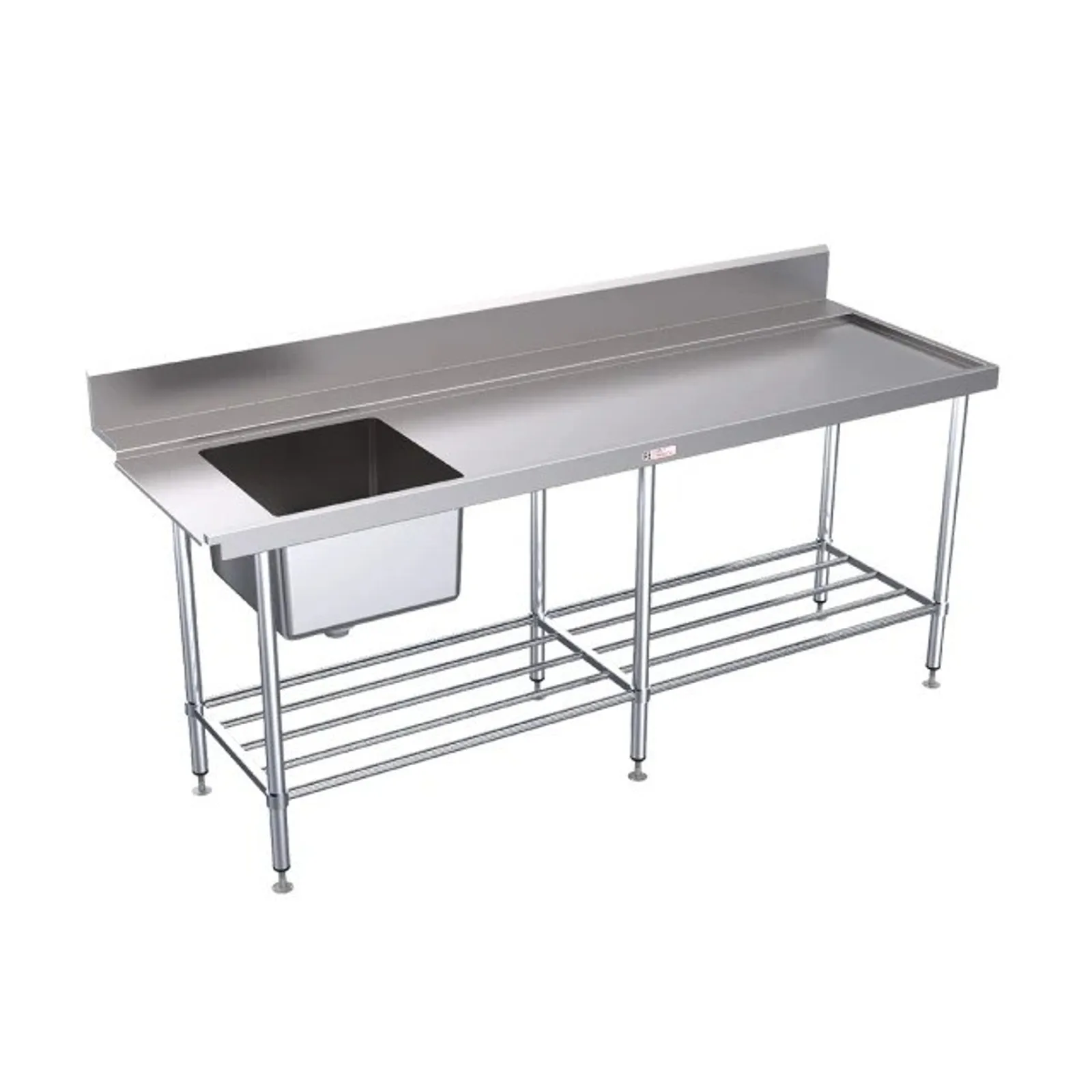 Simply Stainless SS08.1800.R Dishwasher Inlet Bench (600 Series) - 1800mm - Right Hand Inlet