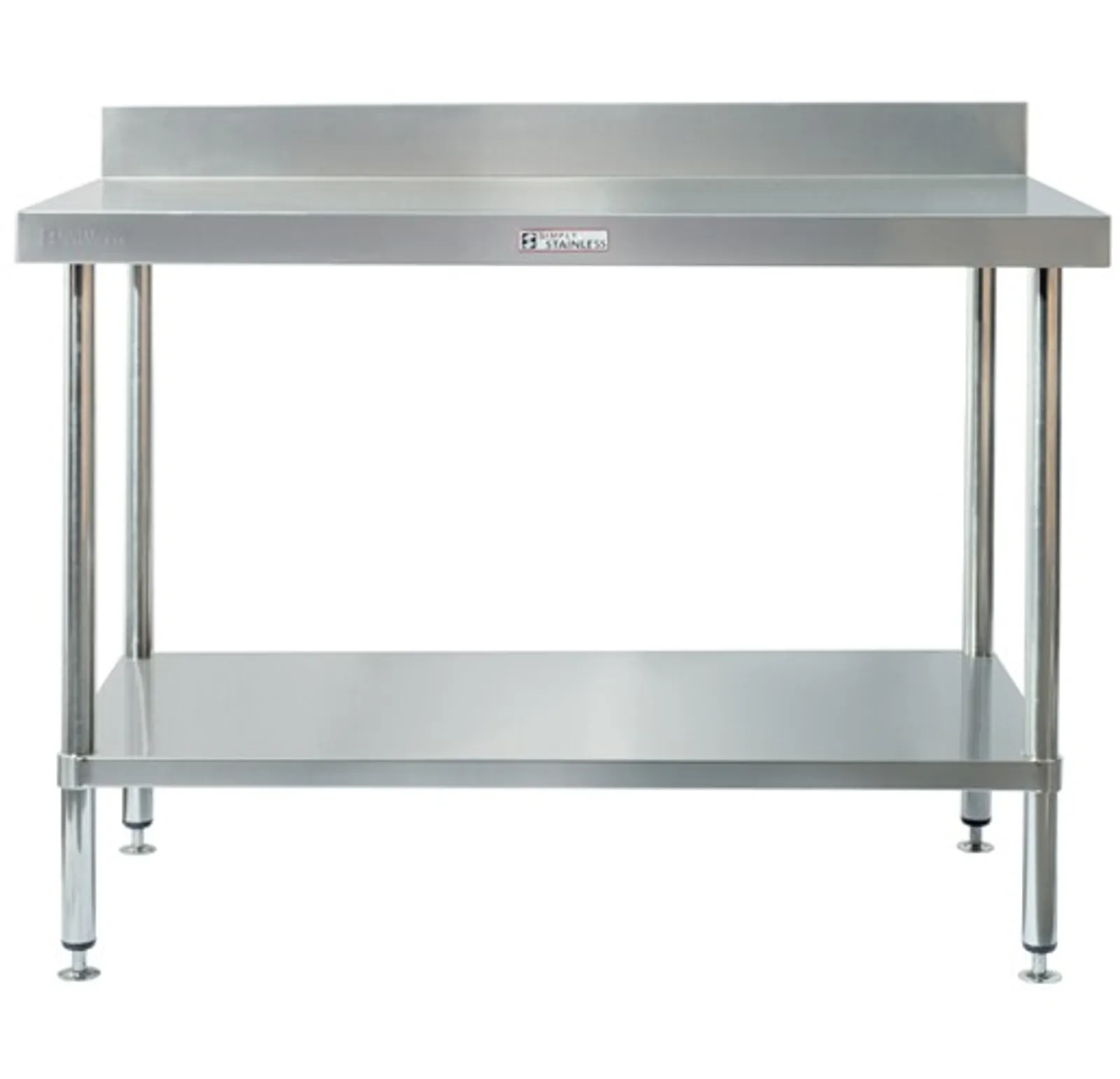 Simply Stainless SS02.7.1200 Work Bench with Splashback (700 Series) - 1200mm