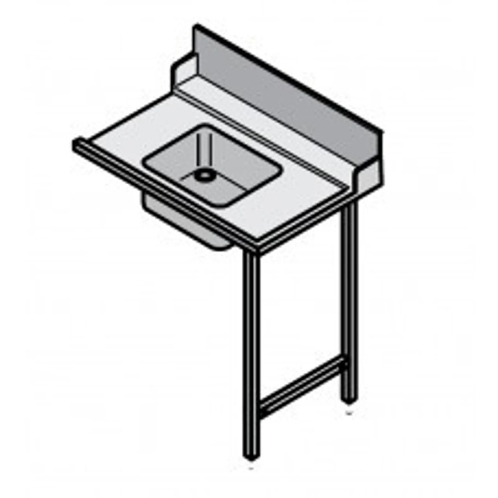 Hobart 01-512502-1 700mm Right Side Dishwasher table with sink suits Hobart Hood Machines