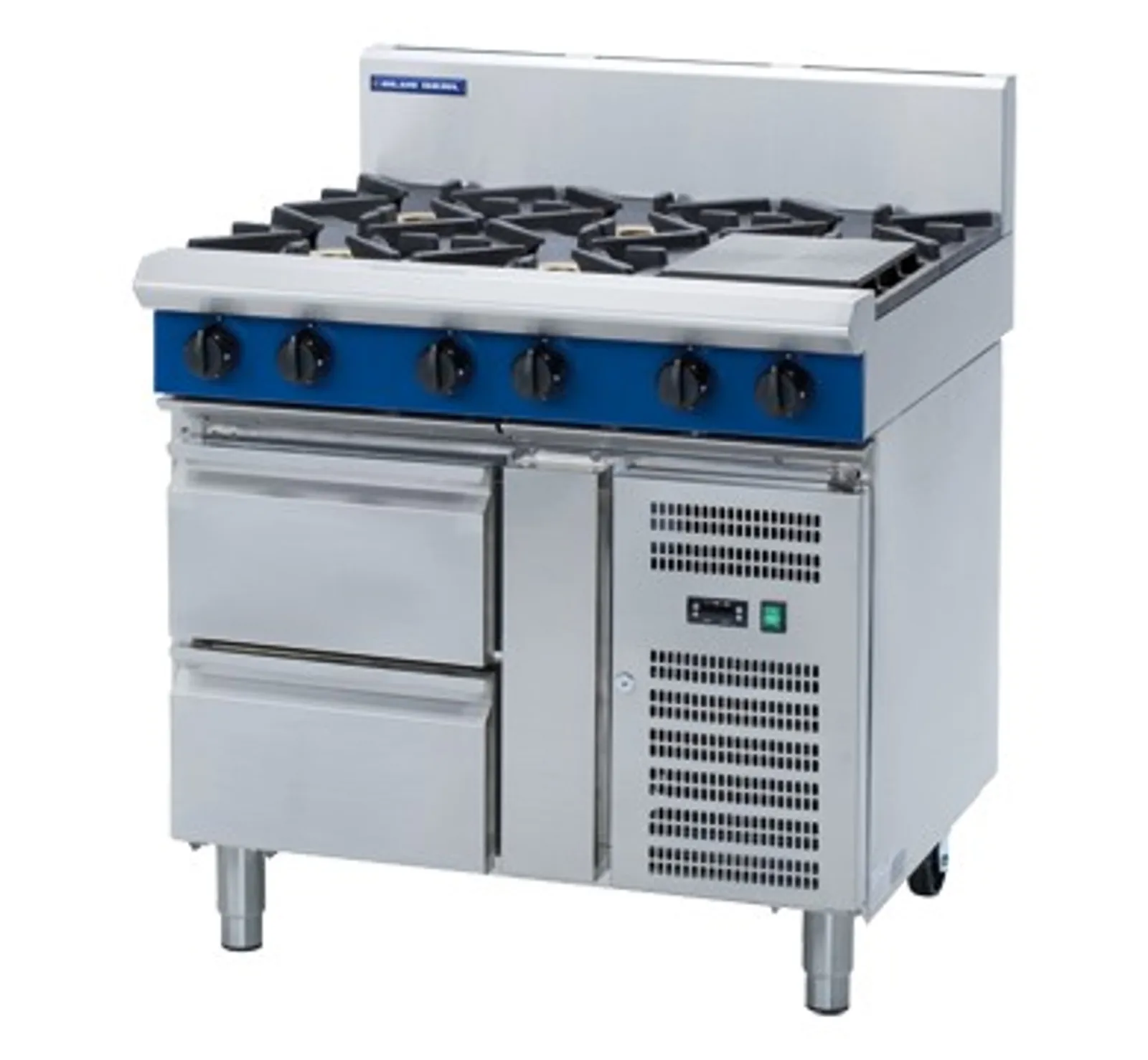 Blue Seal Evolution Series G516D-RB - 900mm Gas Cooktop Refrigerated Base