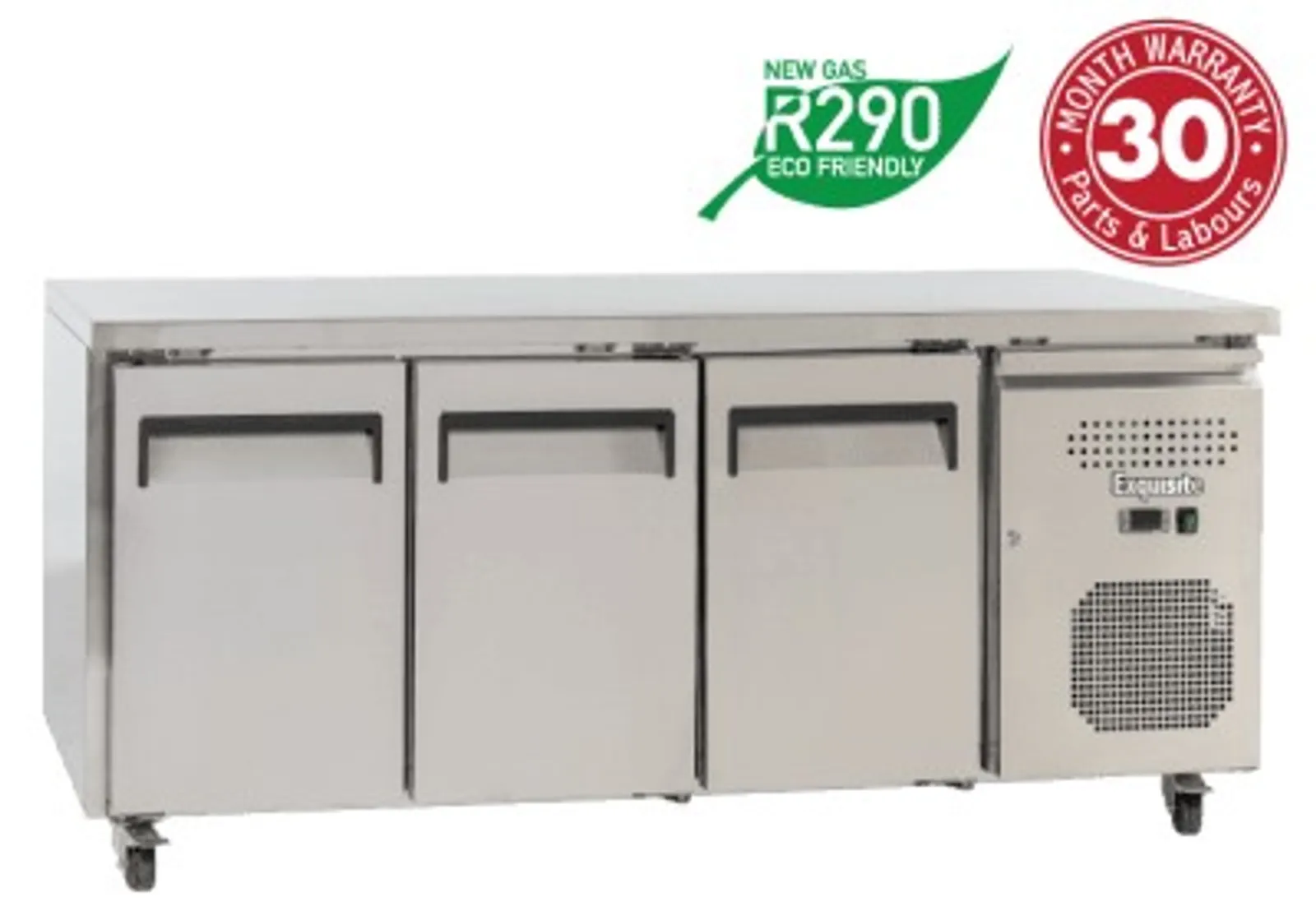 Exquisite USF400H Three Solid Doors Underbench Storage Freezers