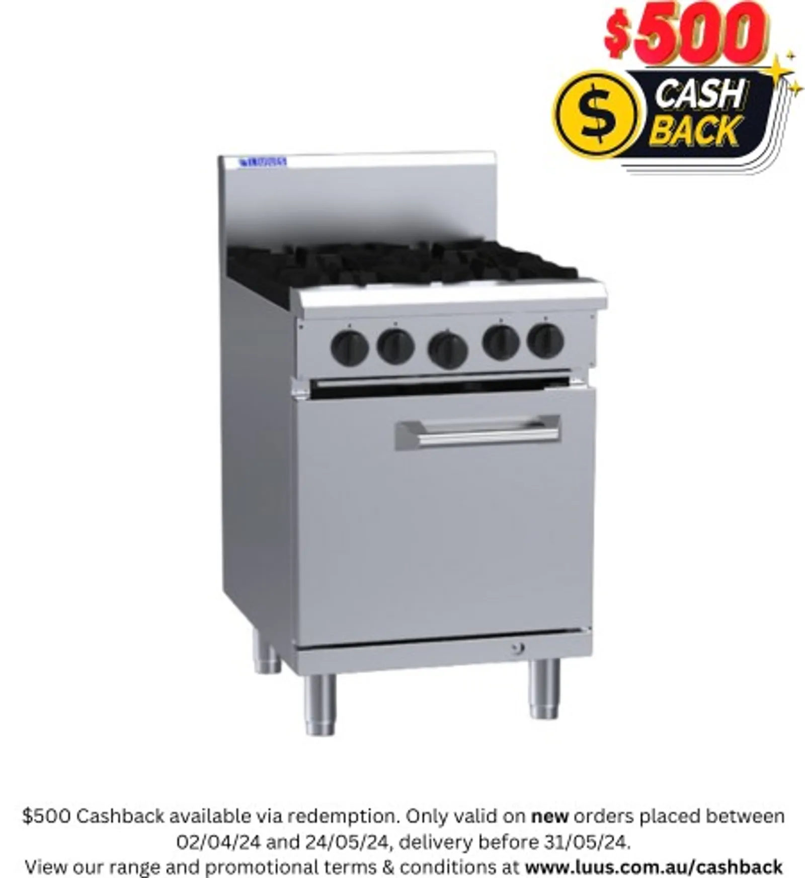 LUUS RS-4B - 4 Burners & 600 Wide Oven