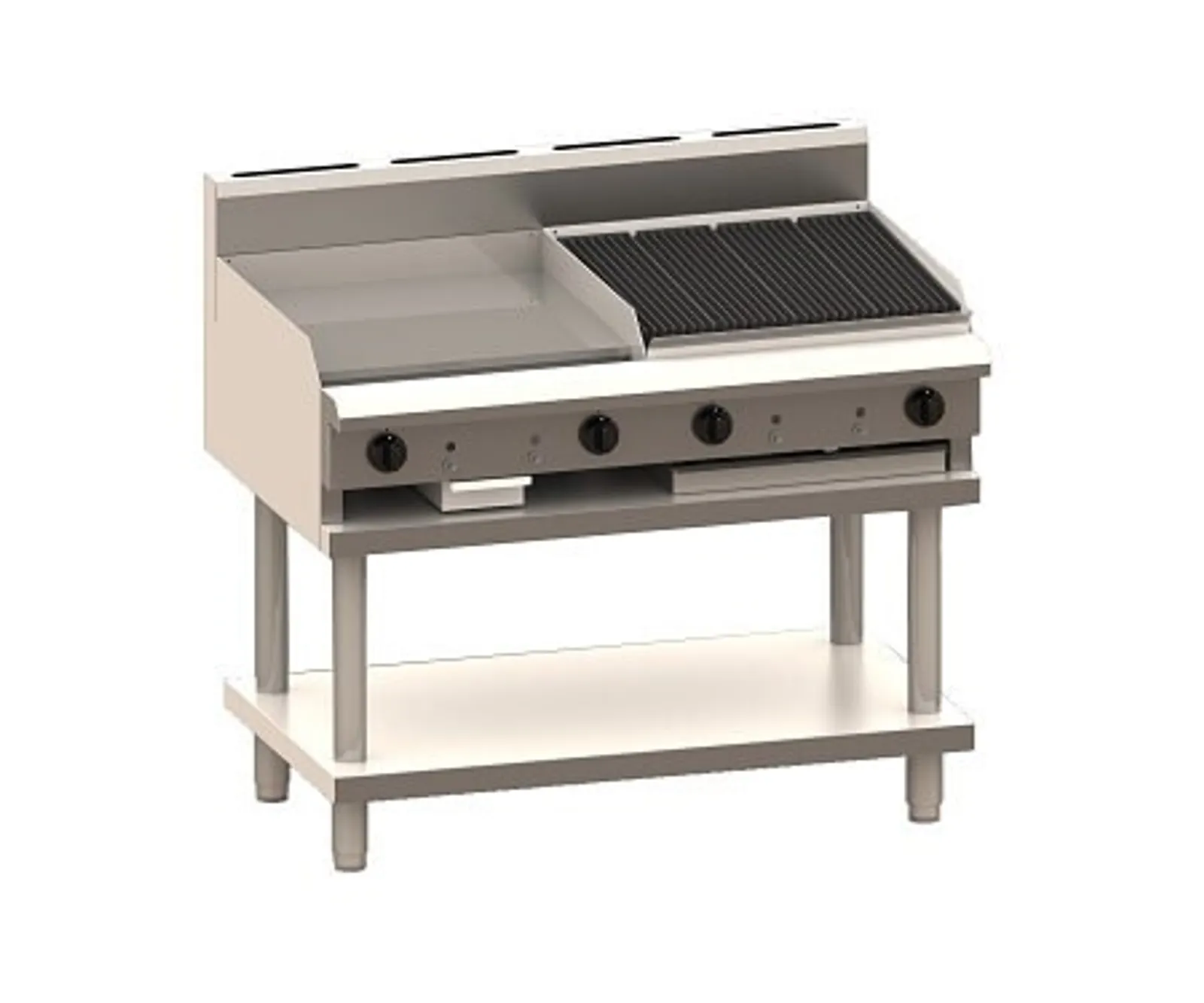 LUUS CS-6P6C - 600mm Griddle + 600mm Chargrill