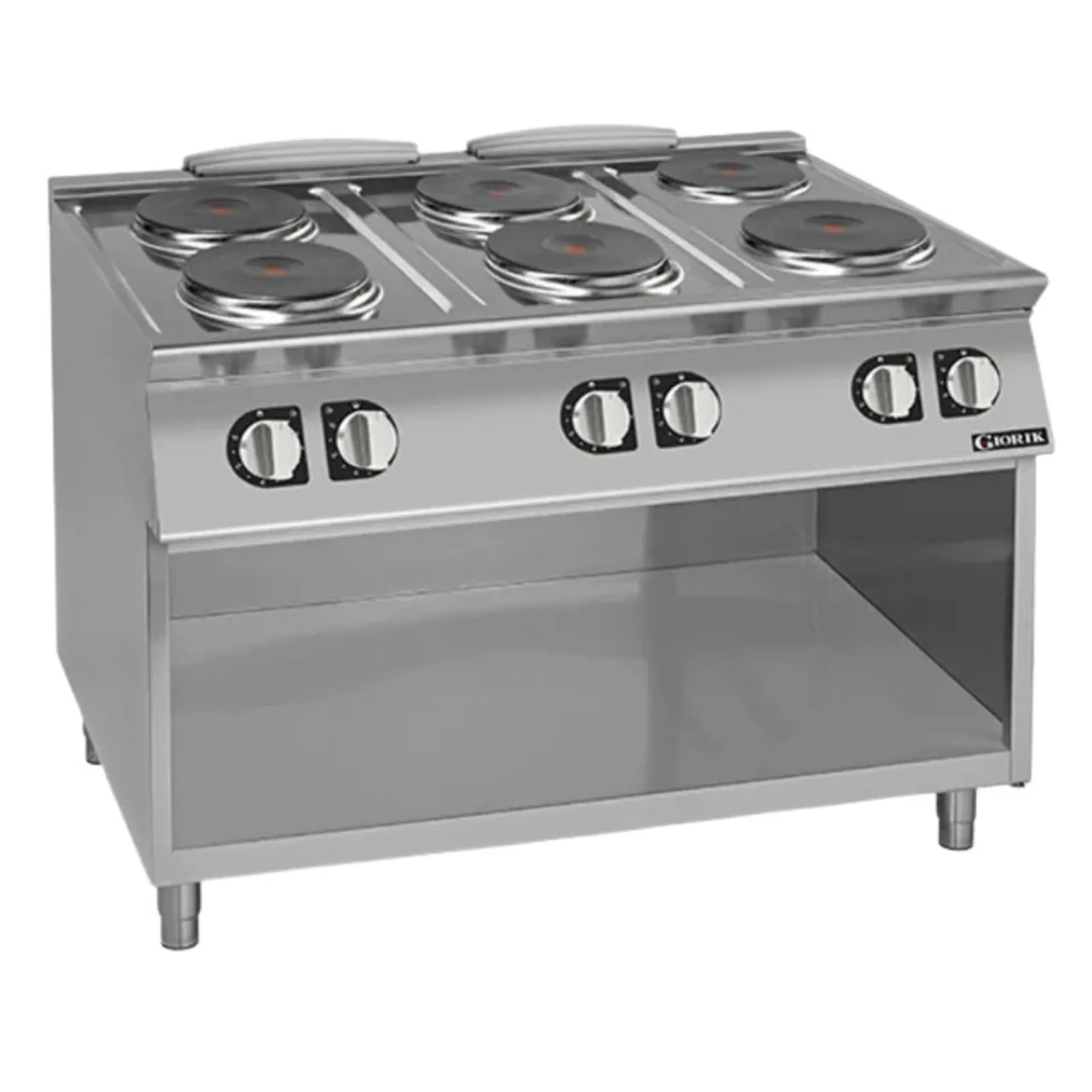 Giorik CE76TGT 700 Series - Electric Boiling Top on Open Base - 6 Round Hot Plates