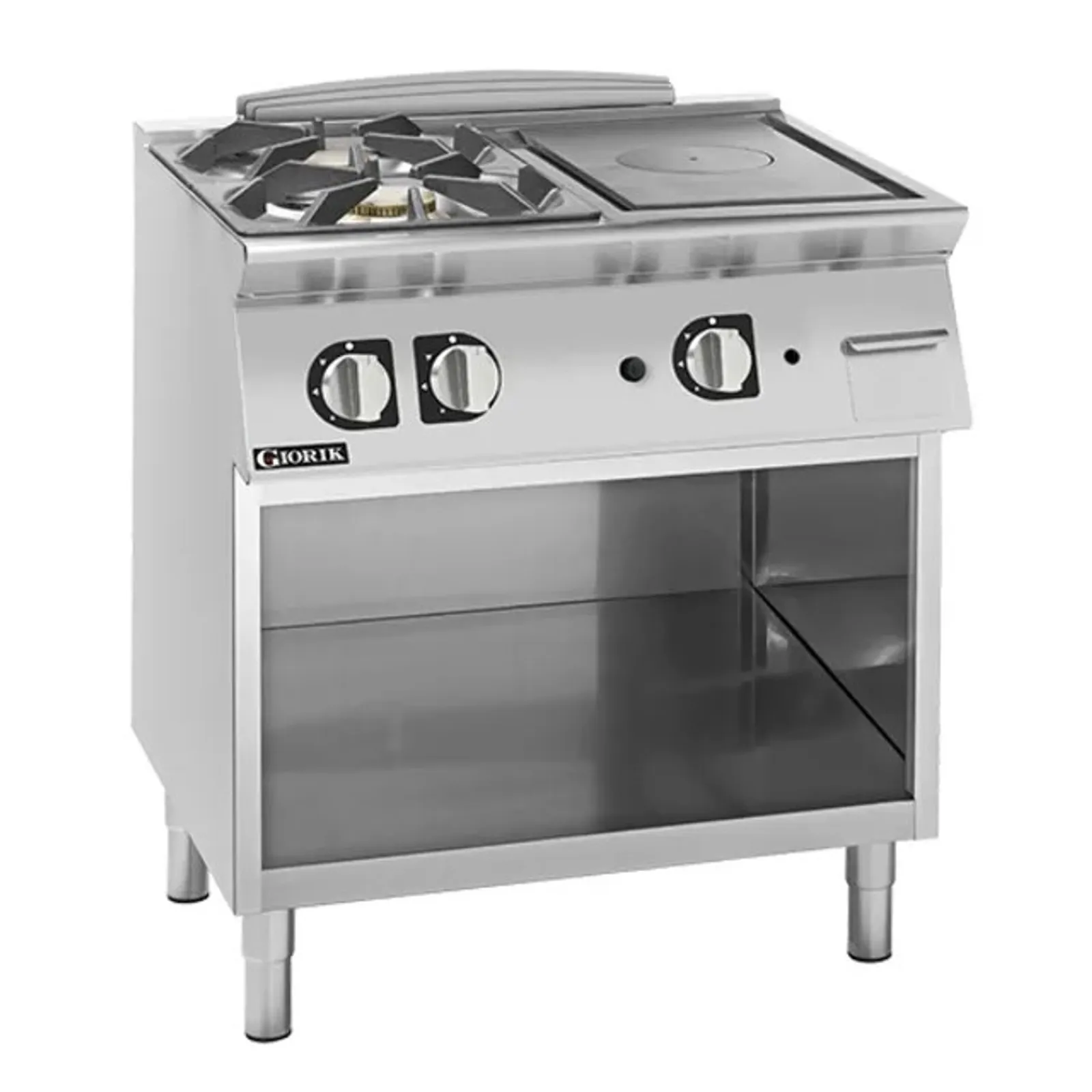 Giorik TG74GTLT 700 Series - Combination Solid Top & Gas Burner on Open Base - 800mm Wide