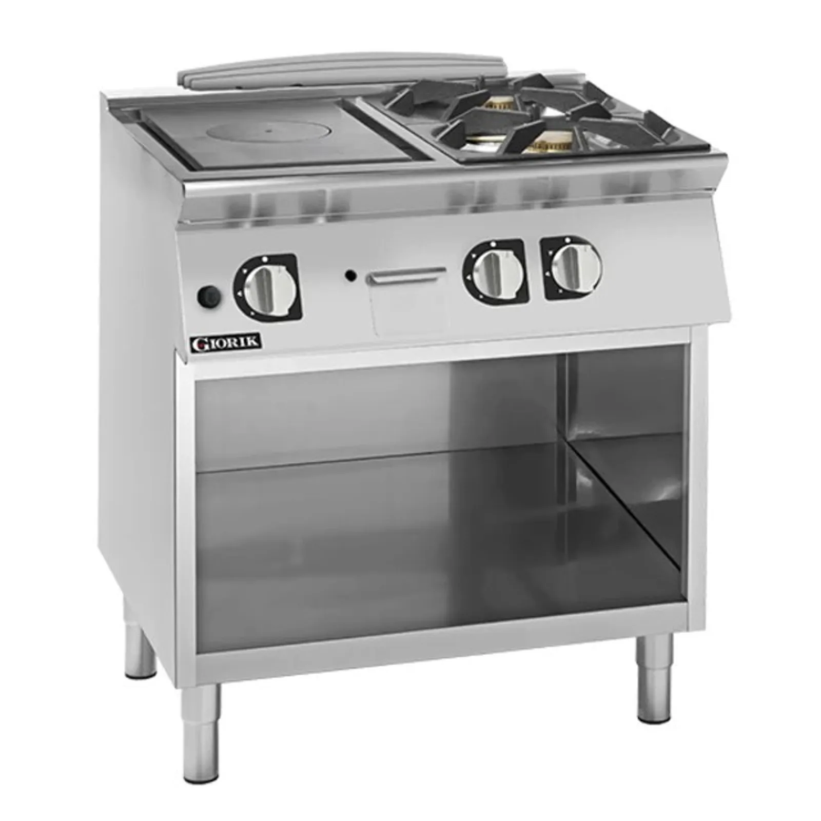Giorik TG74GTRT 700 Series - Combination Solid Top & Gas Burner on Open Base - 800mm Wide