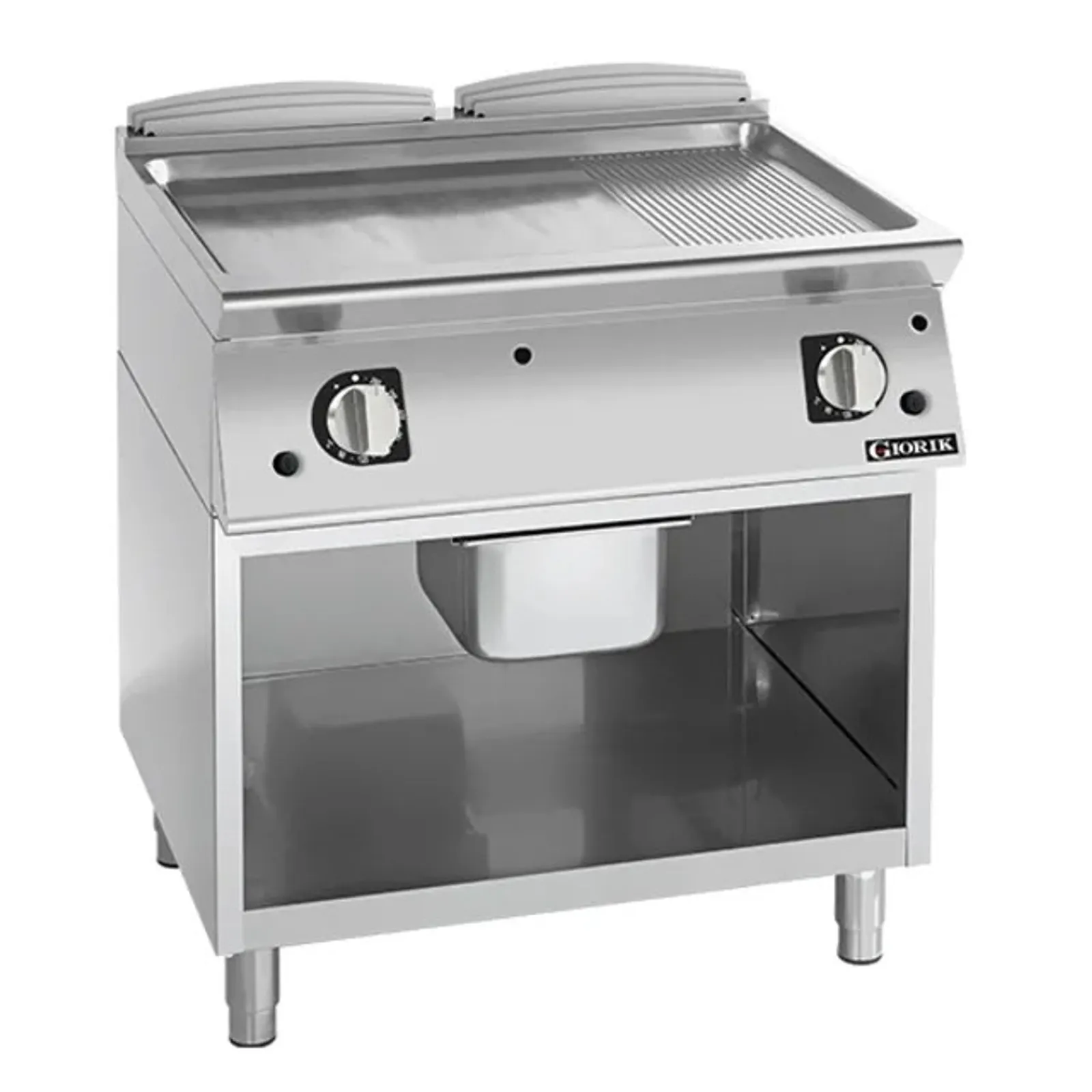 Giorik FMG741GCRXT 700 Series - Gas Frytop - 800mm Smooth/Ribbed Satin Chrome Plate