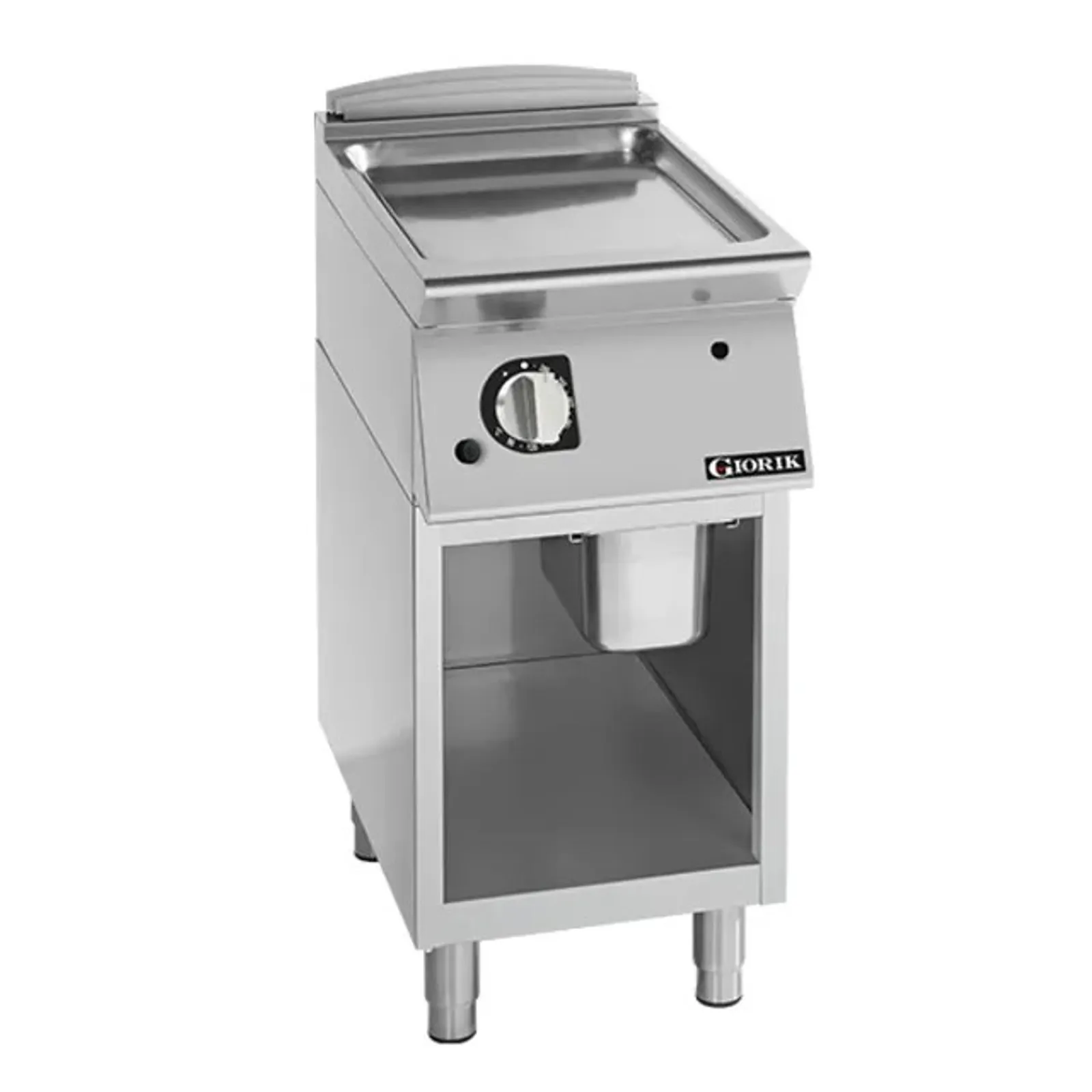Giorik FLG92GCRXT 900 Series - Gas Frytop on Open Base - 400mm Smooth Satin Chrome Plate