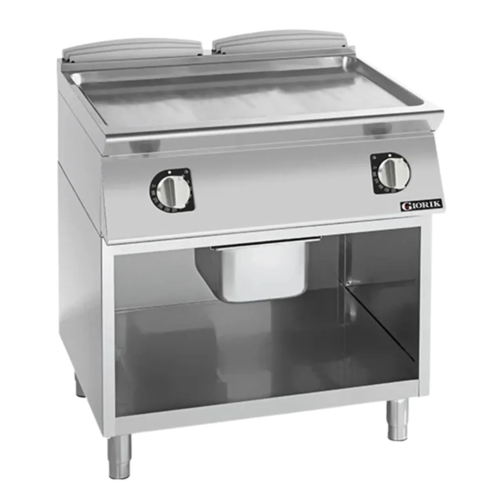 Giorik FLE941GCRXT 900 Series - Electric Frytop on Open Base - 800mm Smooth Satin Chrome Plate