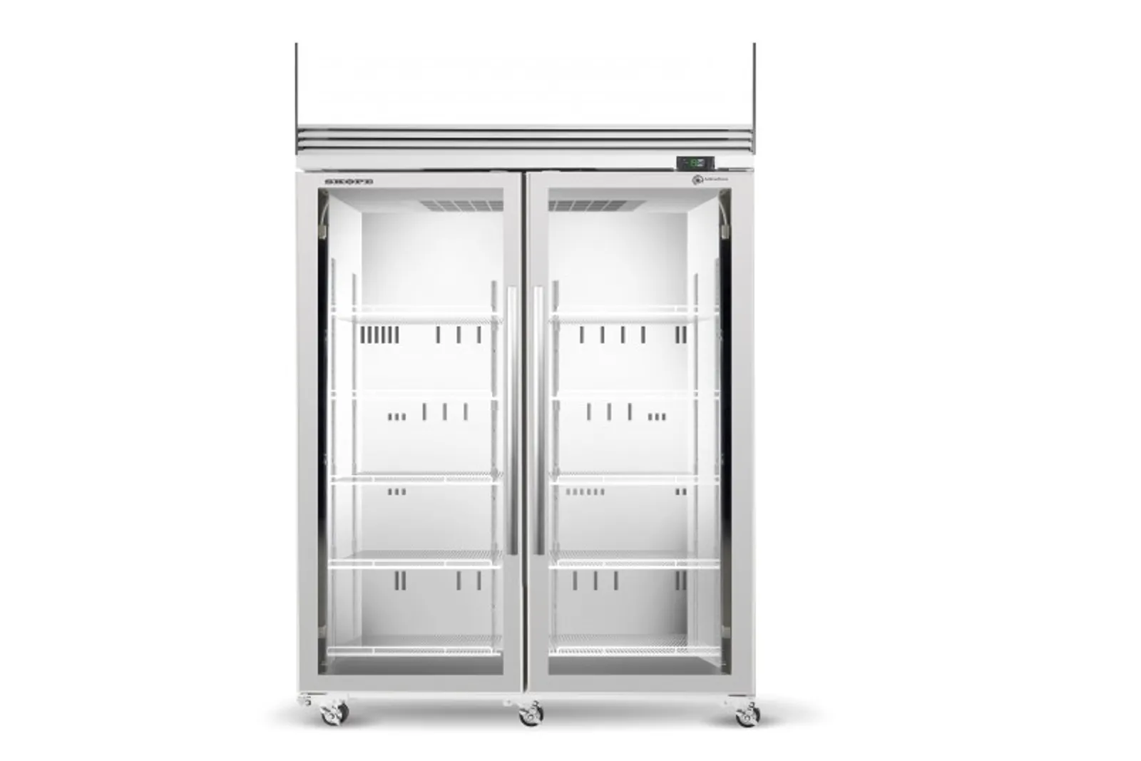 SKOPE SKFT1300N-AC - 2 Glass Door Upright Display Freezer, Lit Sign