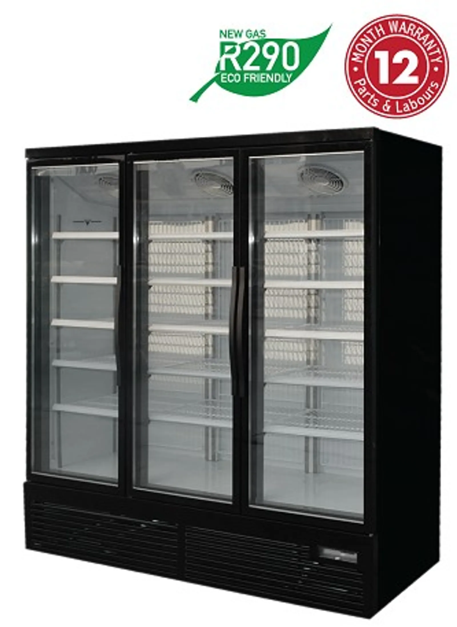 Exquisite SMF1500 - Three Glass Door Upright Display Freezer