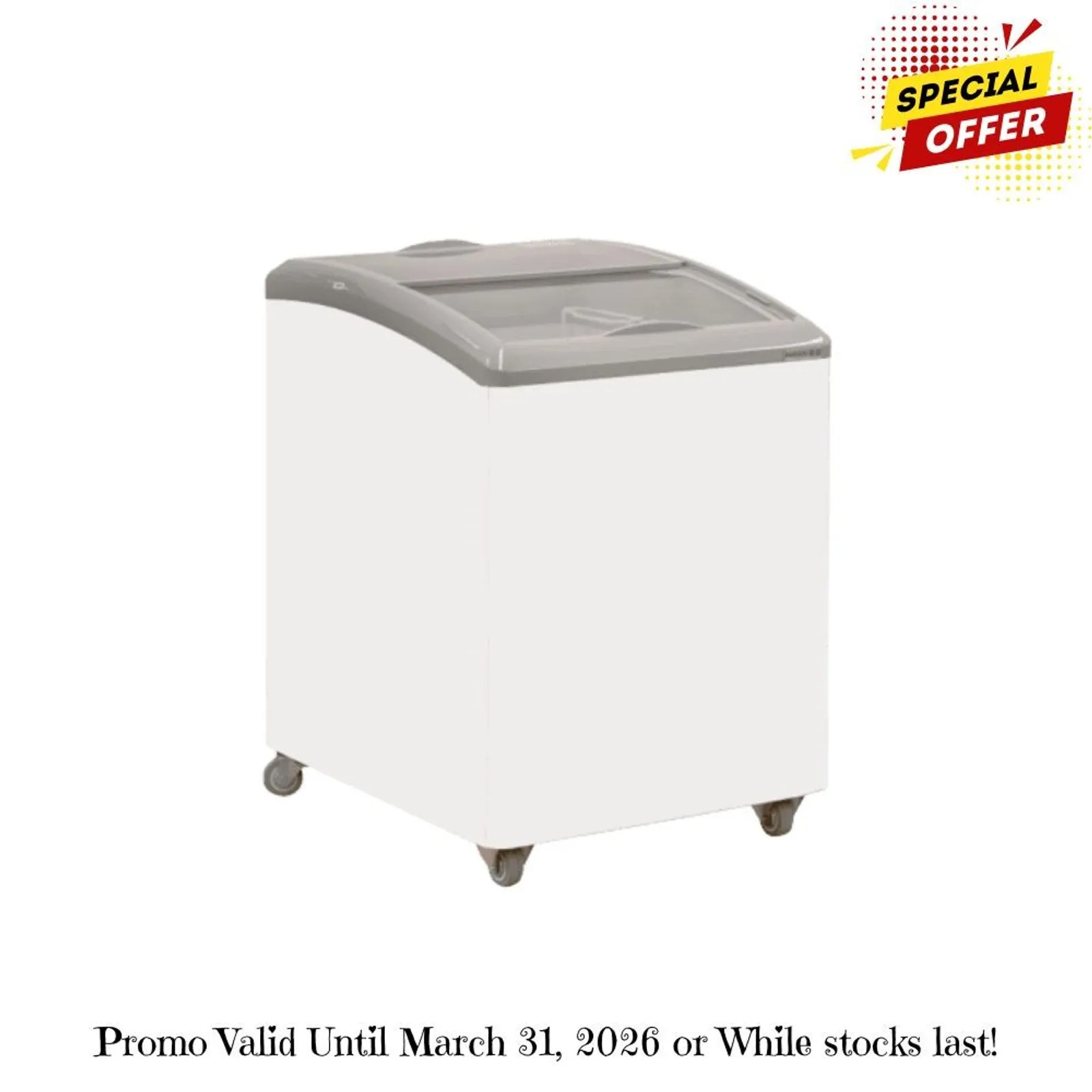 Exquisite SD151 - Curved Glass Display Chest Freezer 151L