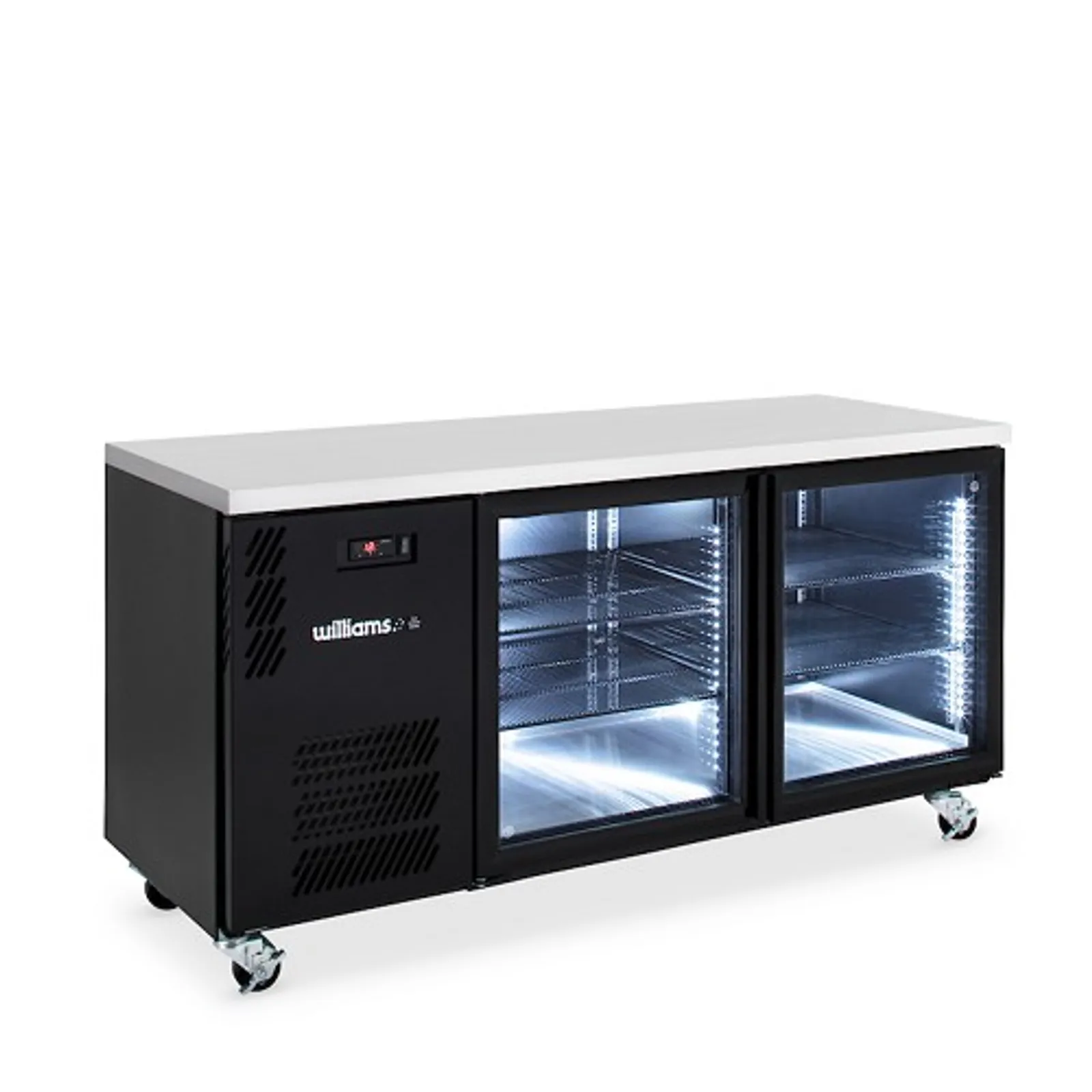 Williams HB2UGBHC Boronia - 2 Glass Door Back Bar Fridge, Black