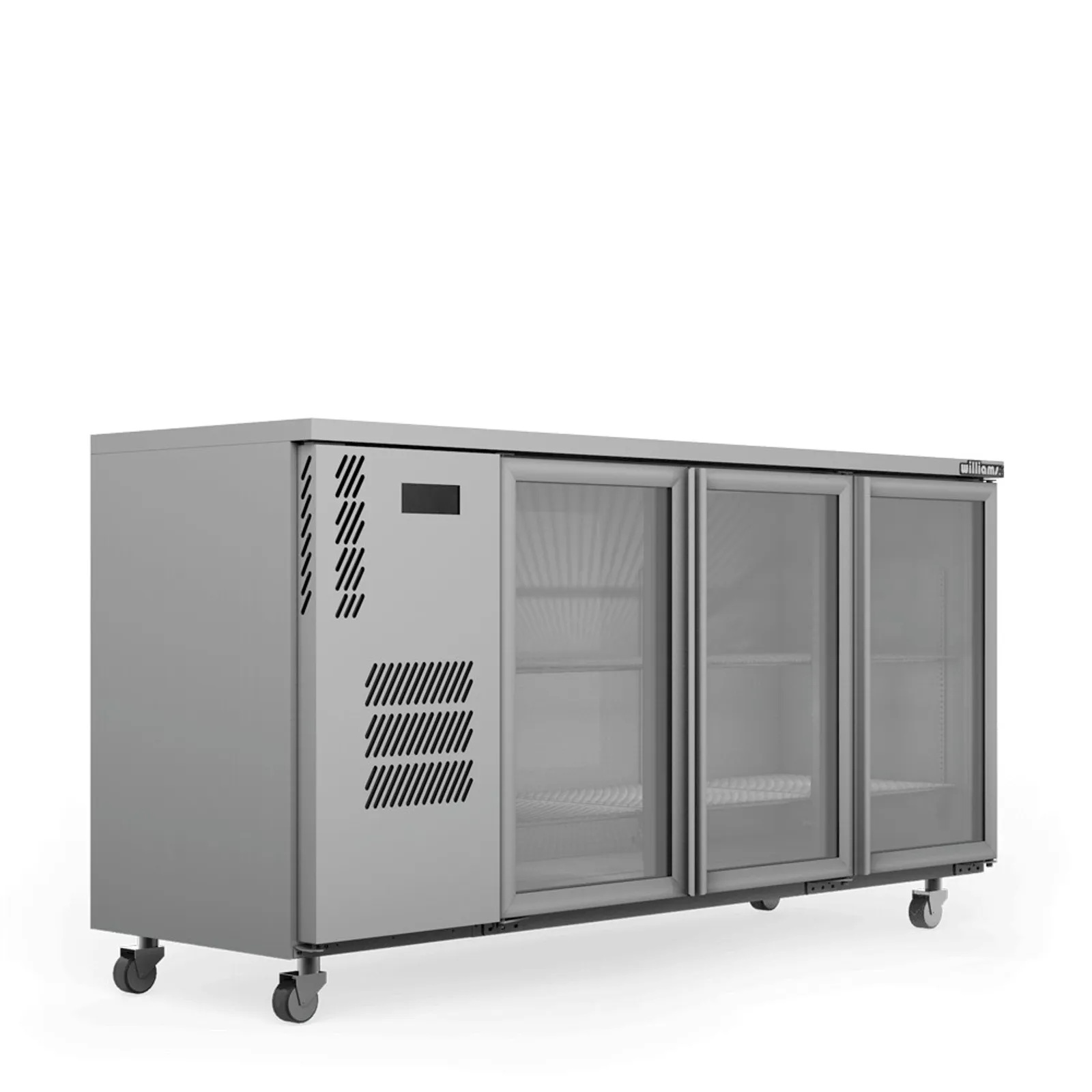 Williams HC3UGSHC Cameo - 3 Glass Door Back Bar Fridge, Stainless Steel
