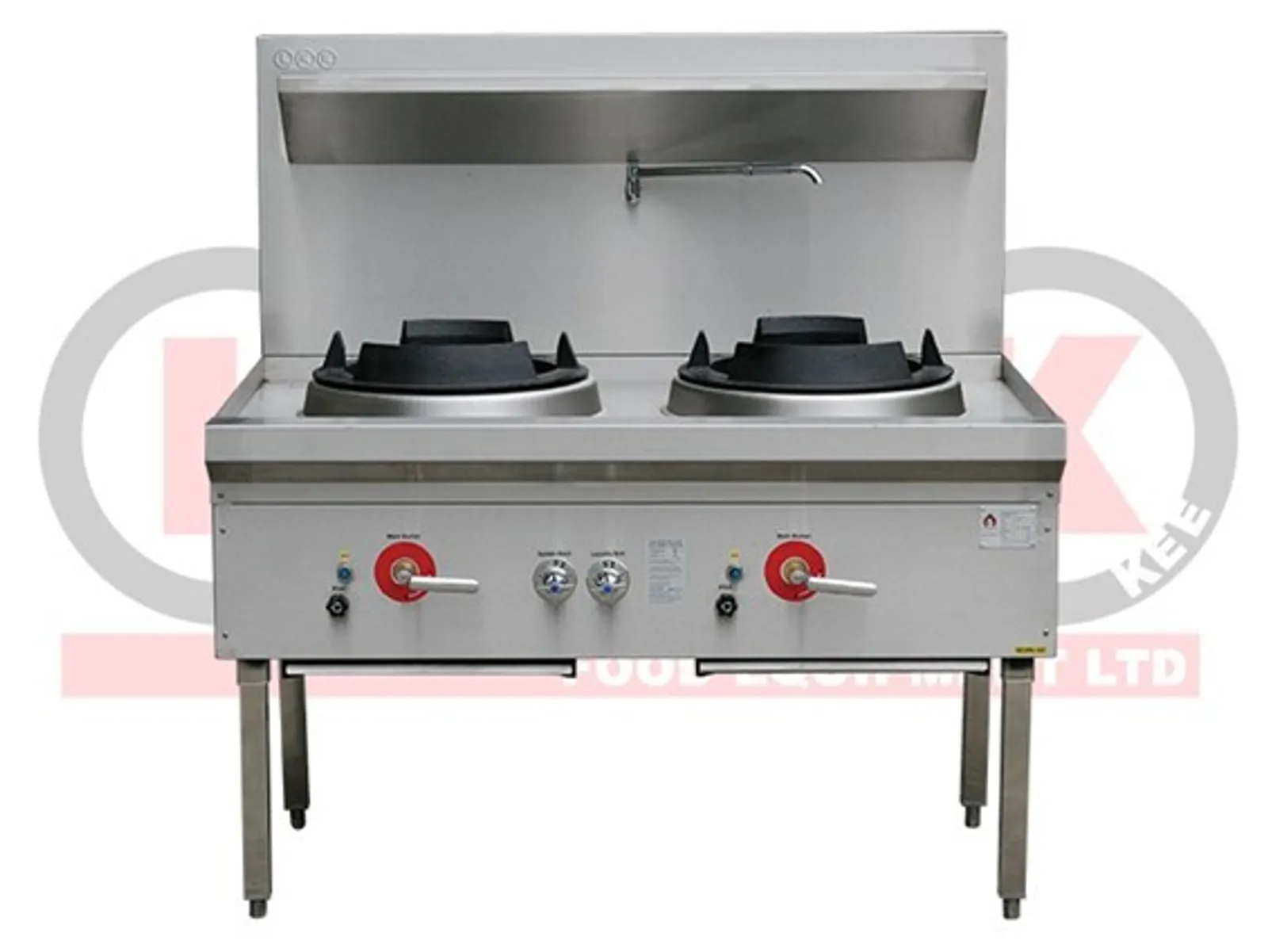 Lam Kam Kee LKK-2B - 2 Burner Waterless Gas Wok Table - Duckbill Burner