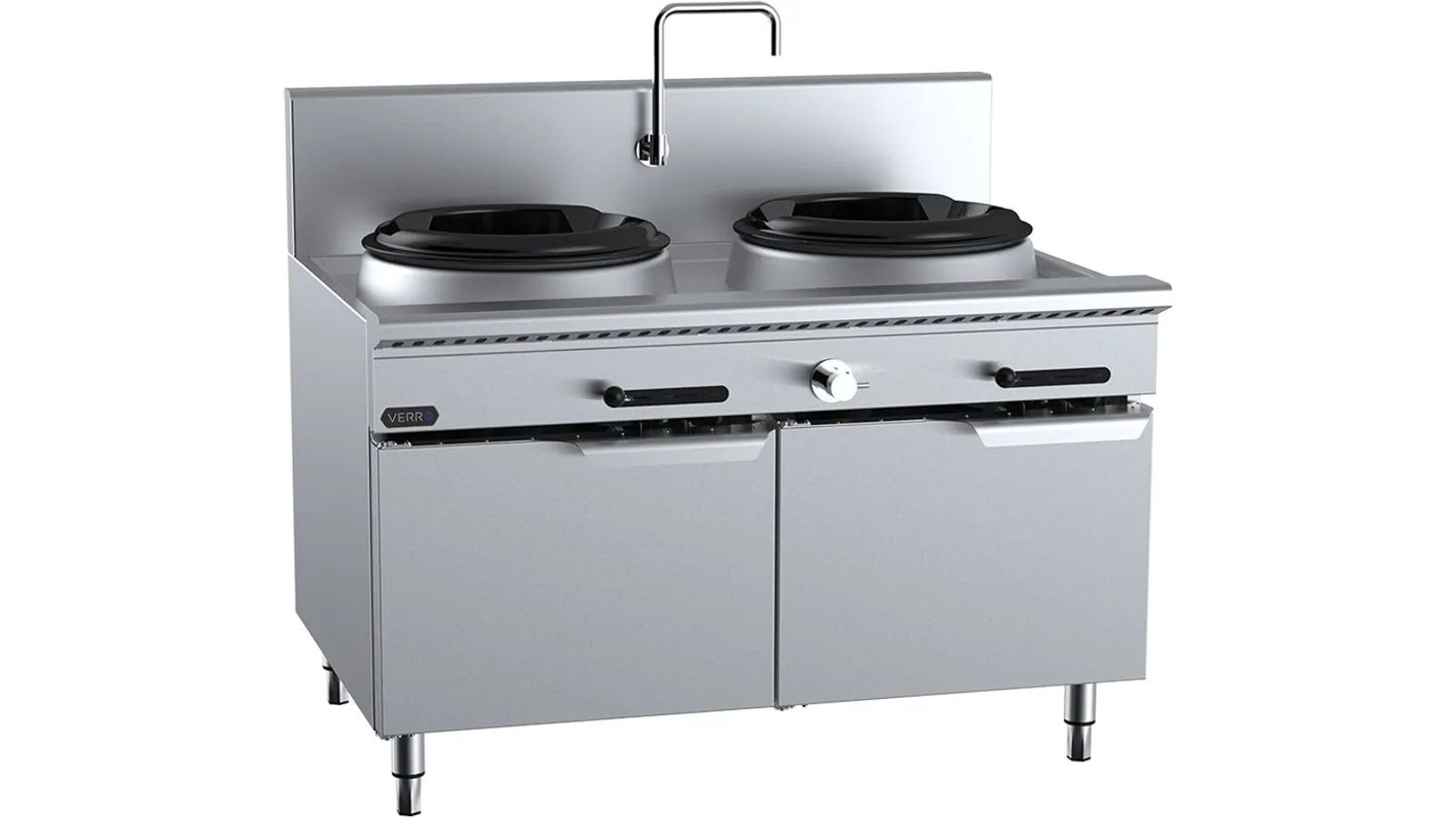VERRO VUFWWD-2 - Two Hole Waterless Wok Table Cabinet Mounted