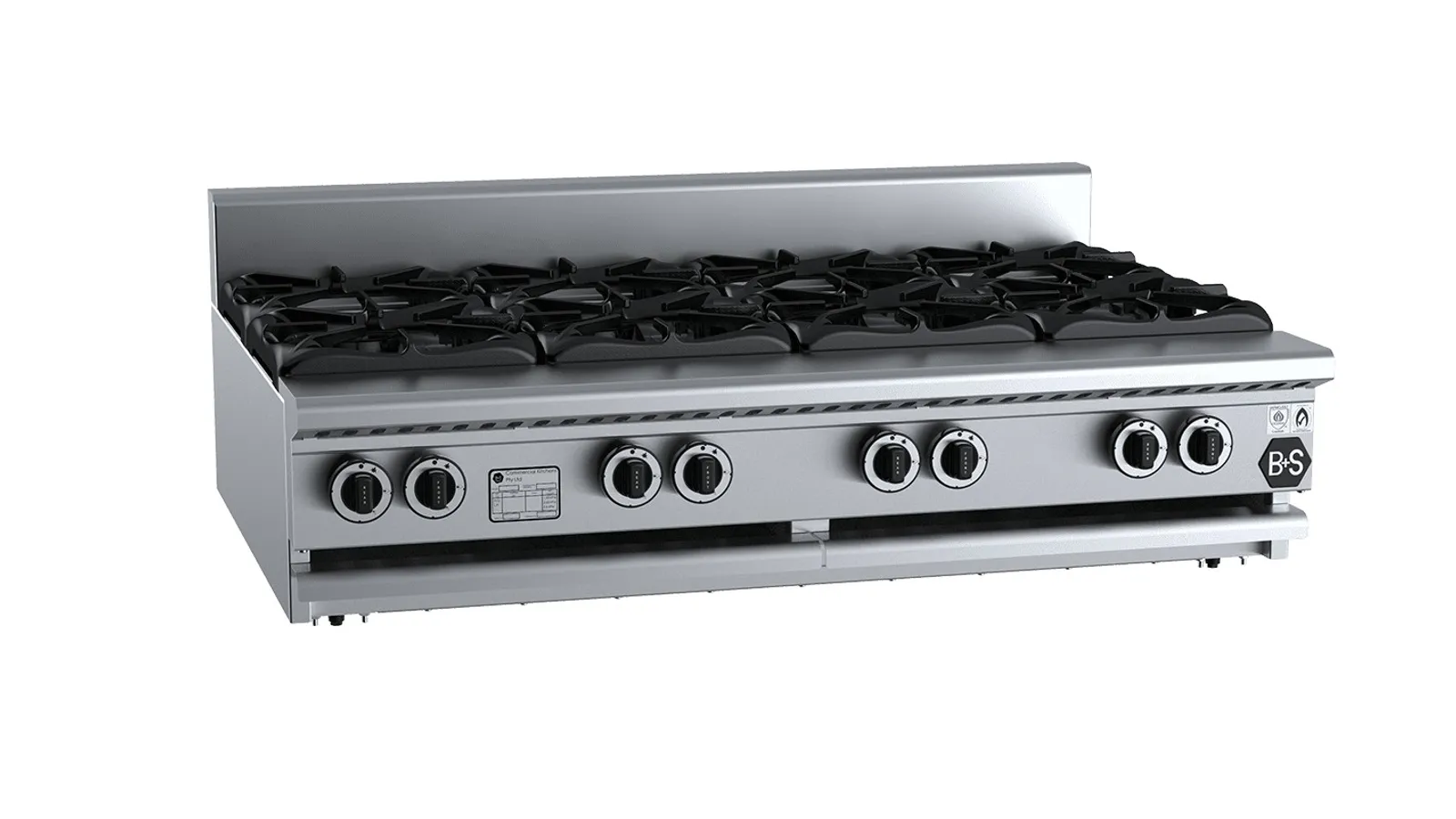 B+S Black BT-SB8BM - 8 Burner Boiling Top Bench Mounted