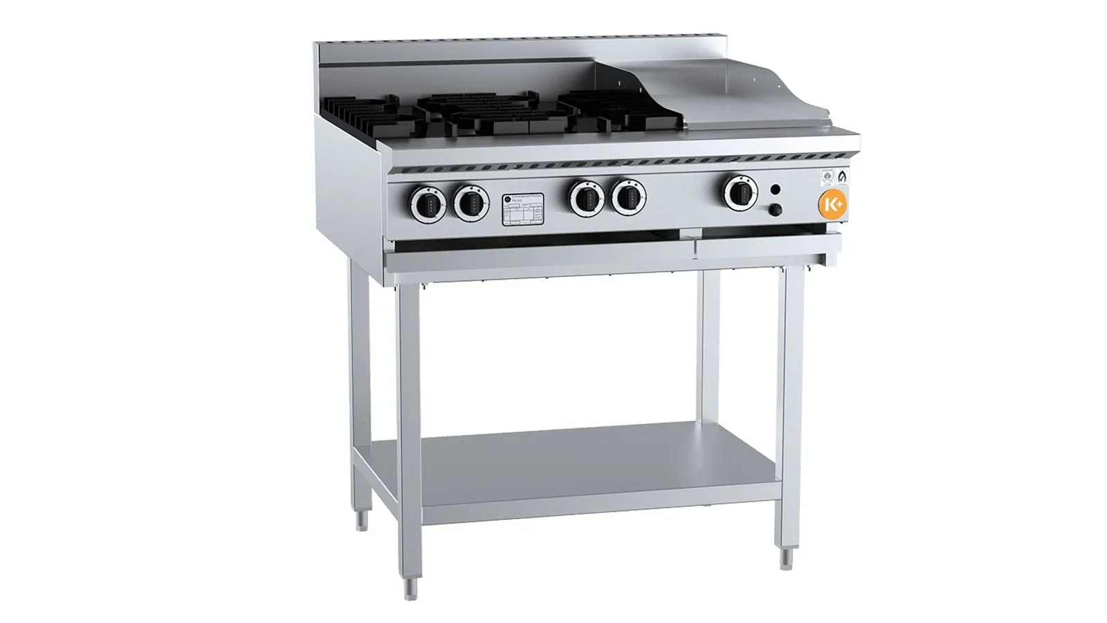 K+ KBT-SB4-GRP3 - Combination 4 Open Burners 300mm Grill Plate