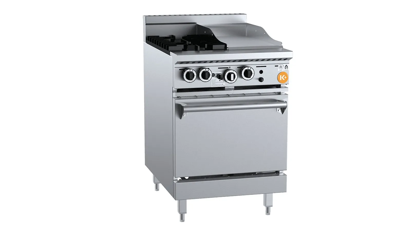 K+ KOV-SB2-GRP3 - 2 Burner Oven w/ 300mm Grill Plate