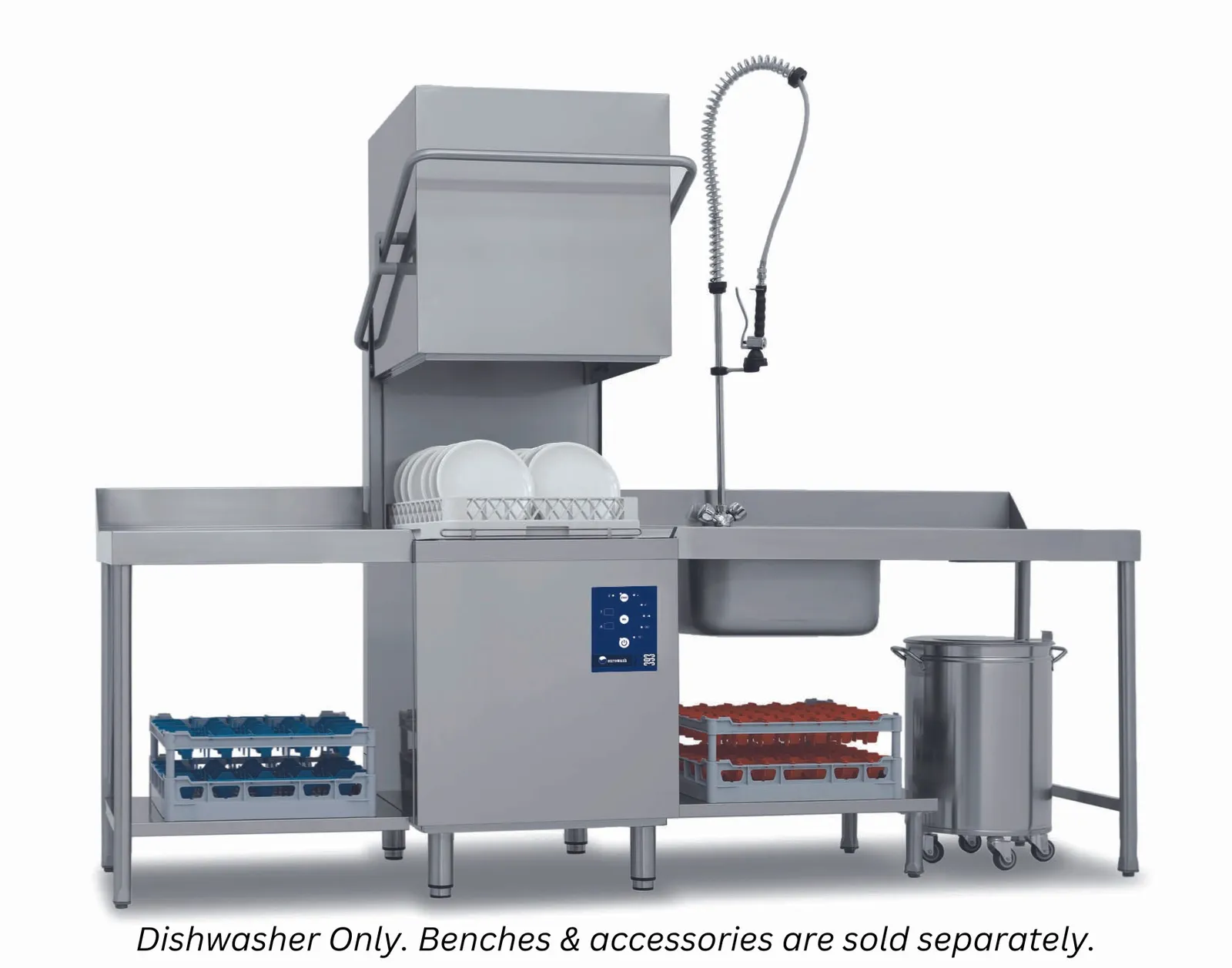 Eurowash EW393EDP - Passthrough Dishwasher with Drain Pump