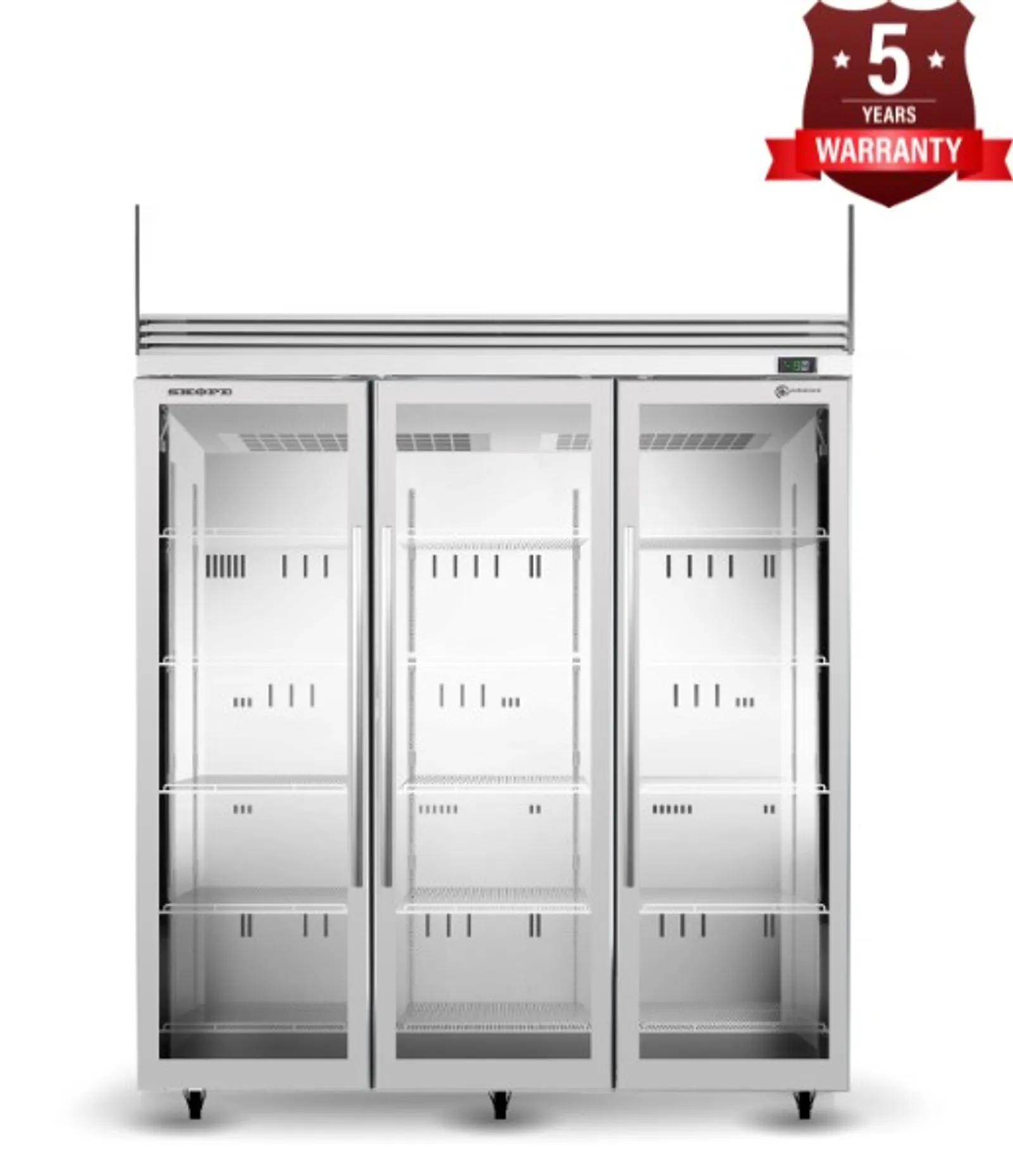 SKOPE ActiveCore TMF1500N-AC 3 Glass Door Display Freezer, Lit Sign