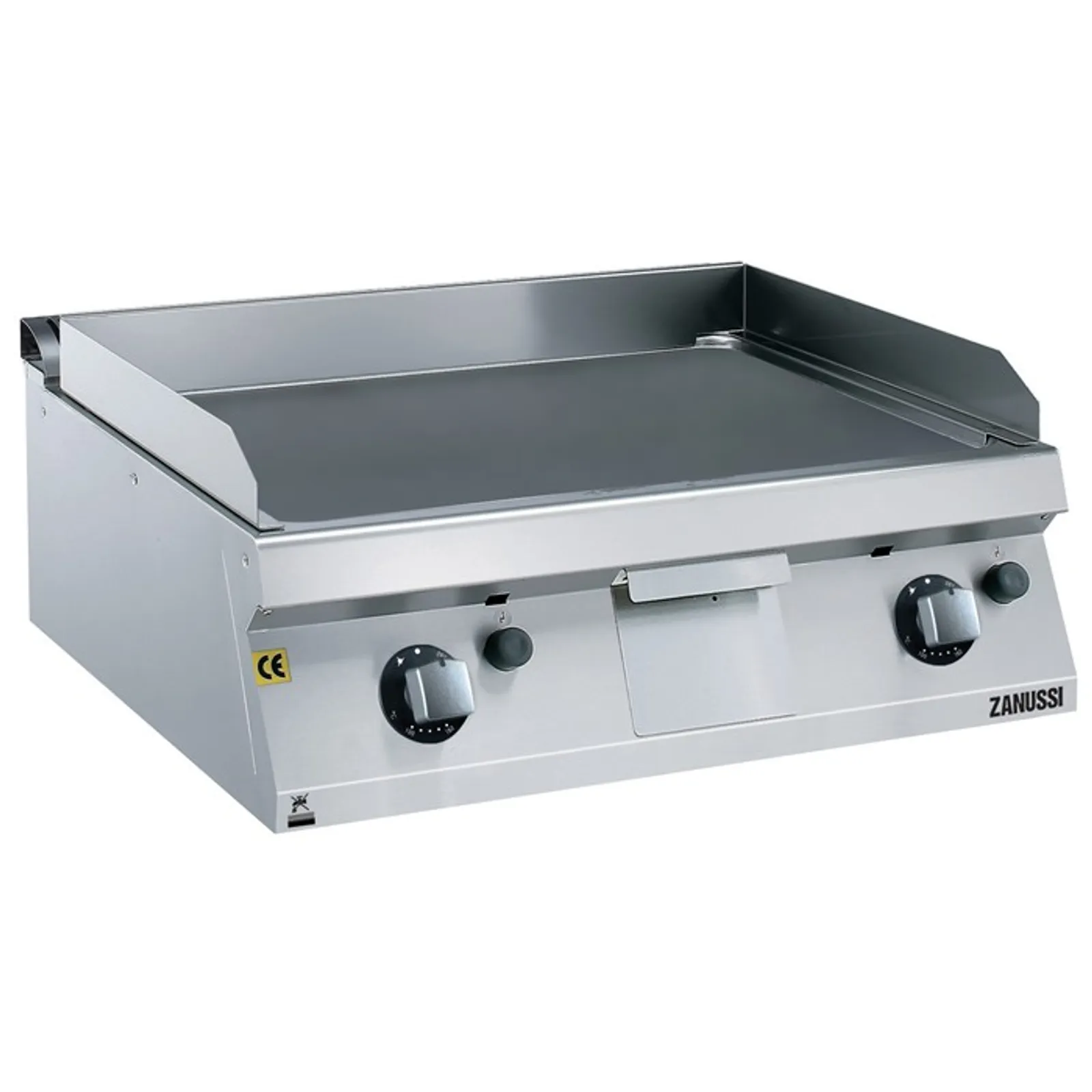 Zanussi 372330 EVO700 - 800mm Gas Fry Top, Smooth Brushed Chrome Plate