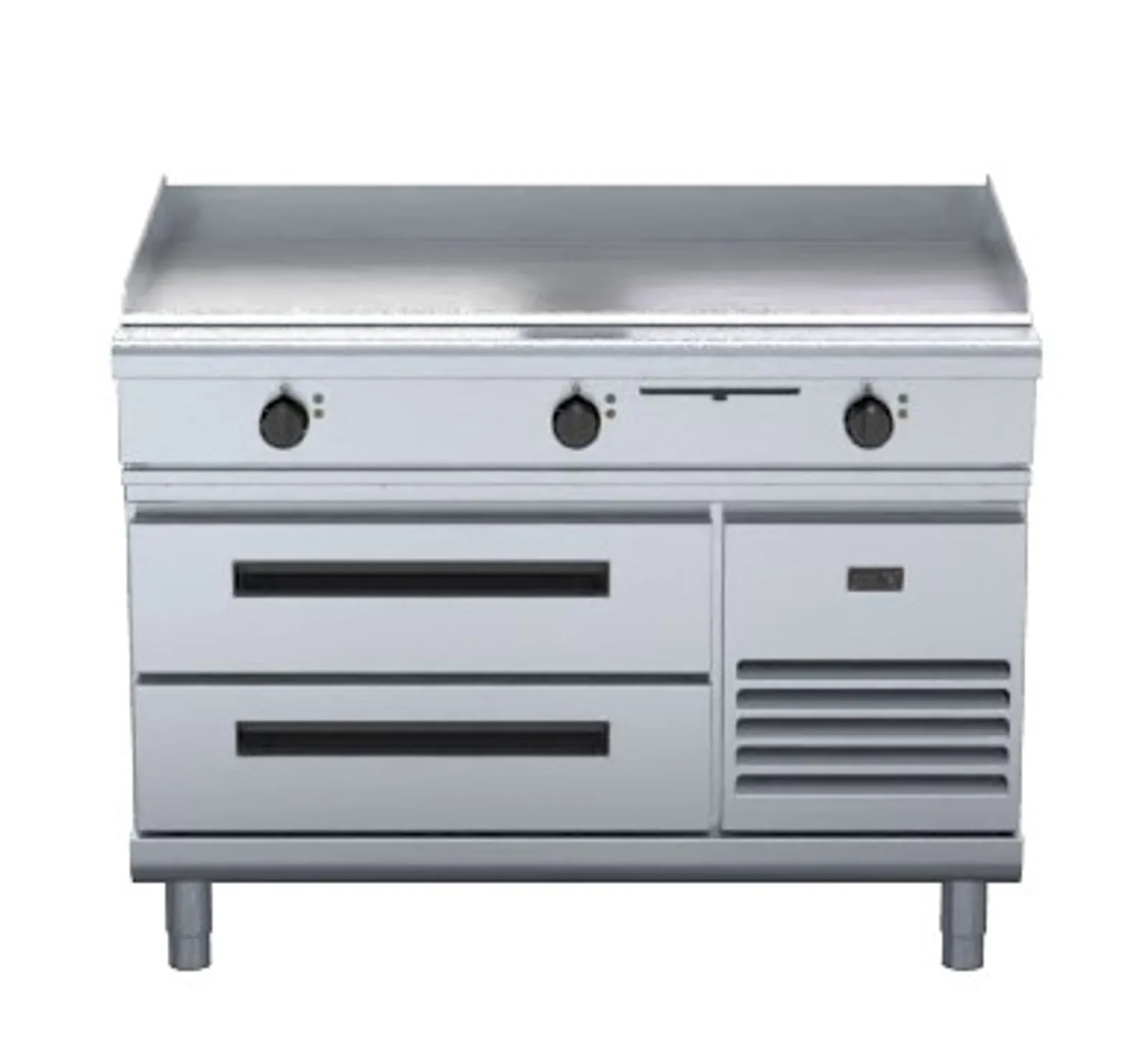 Waldorf 800 Series GPL8120E-RB - 1200mm Electric Griddle Low Back Refrigerated Base