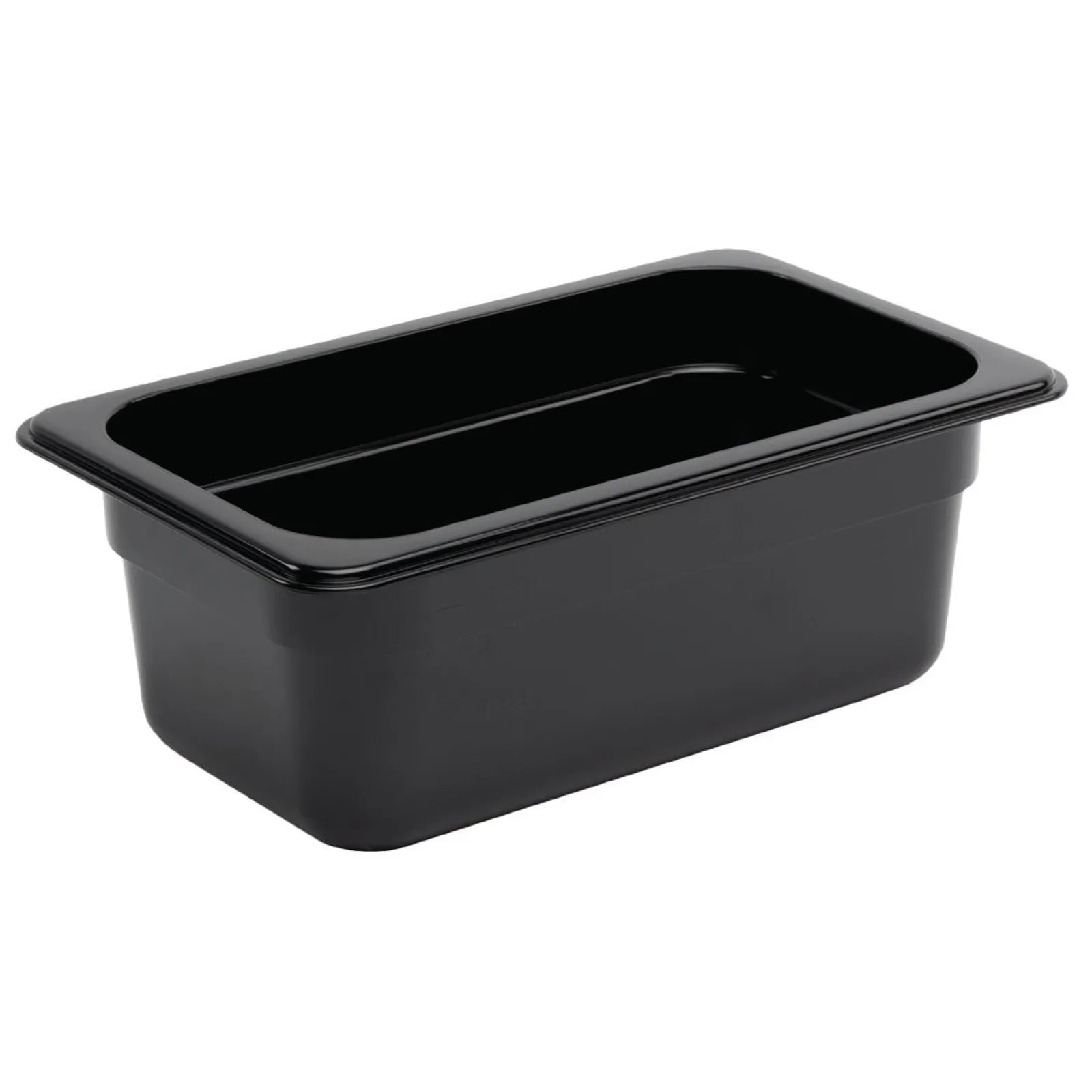 Vogue U467 - Black Polycarbonate 1/4 Gastronorm Tray 100mm