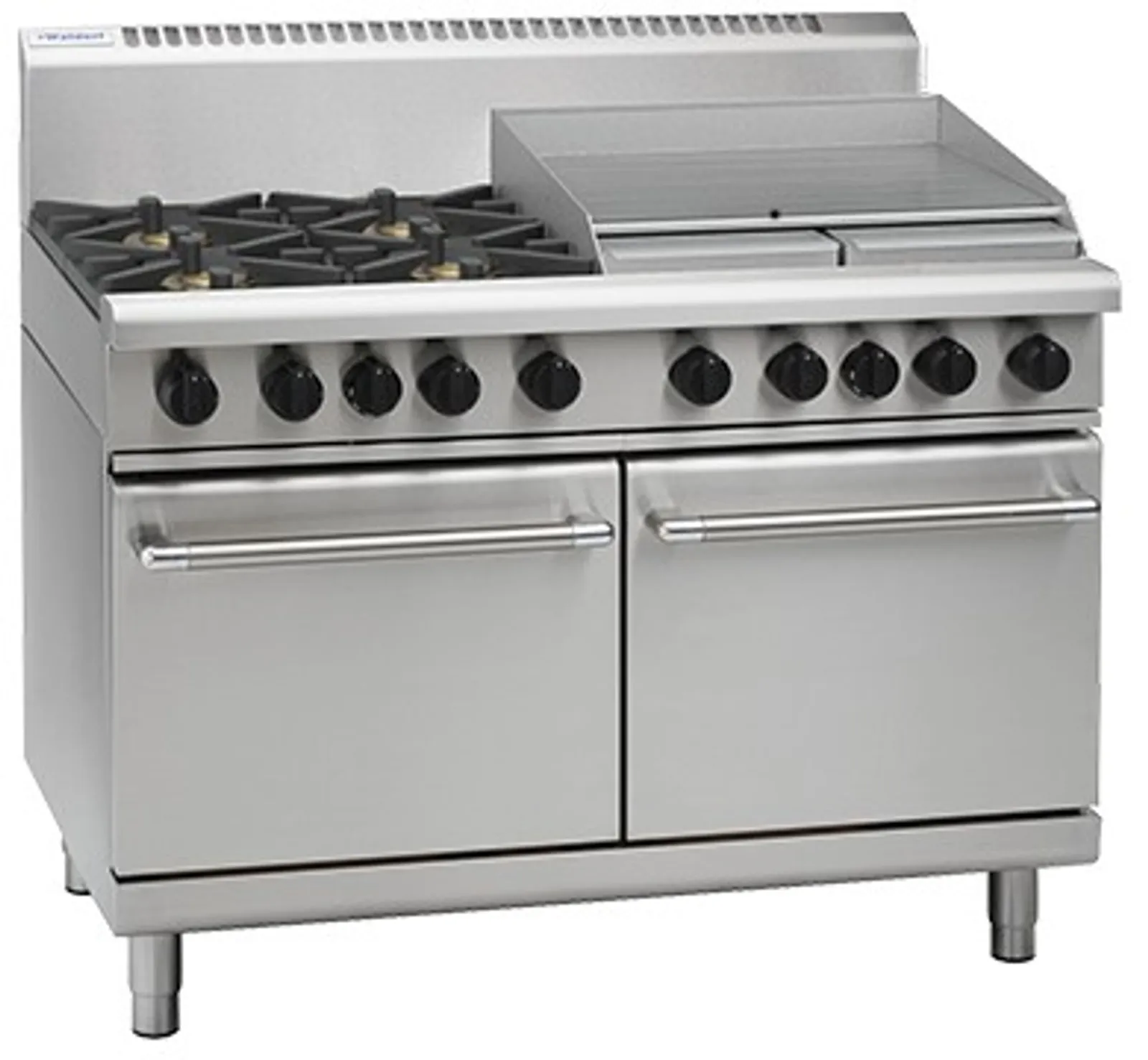 Waldorf 800 Series RN8826G - 1200mm Gas Range Double Static Oven, 4 Burner 600mm Griddle Plate