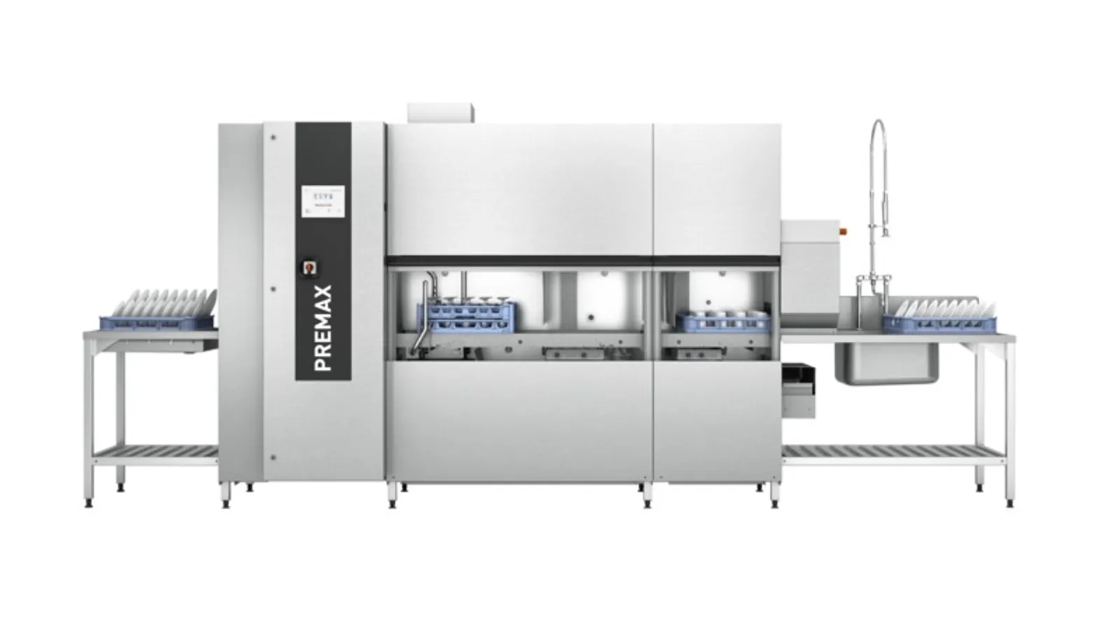 Hobart CP-L-A-DS-90-15 - Premax Conveyor Dishwasher w/ Heat Recovery & Dryer 240 Racks Per Hour