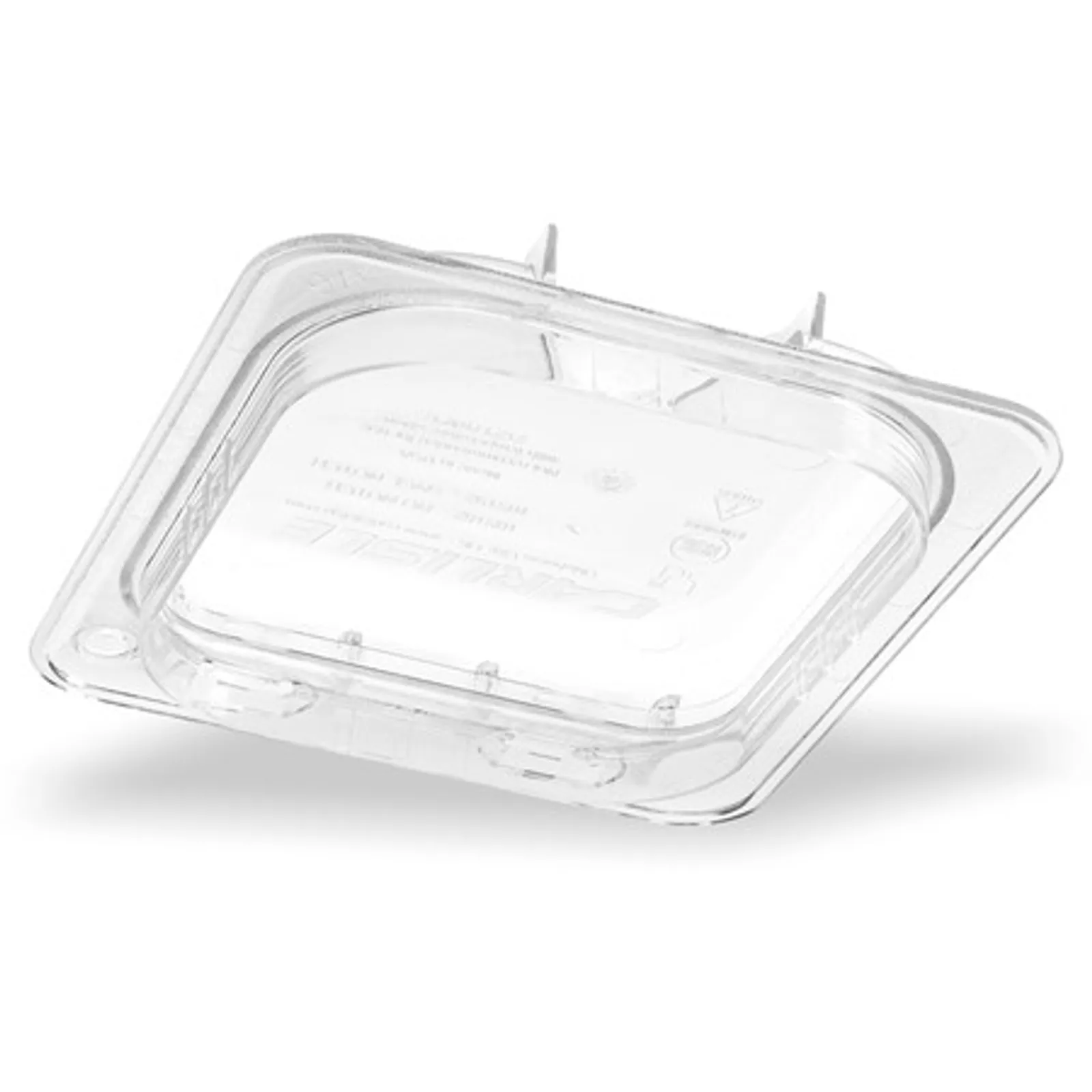 Carlisle 10319Z07 - StorPlus EZ Access Hinged Notched Universal Food Pan Lid 1/6 Size - Clear