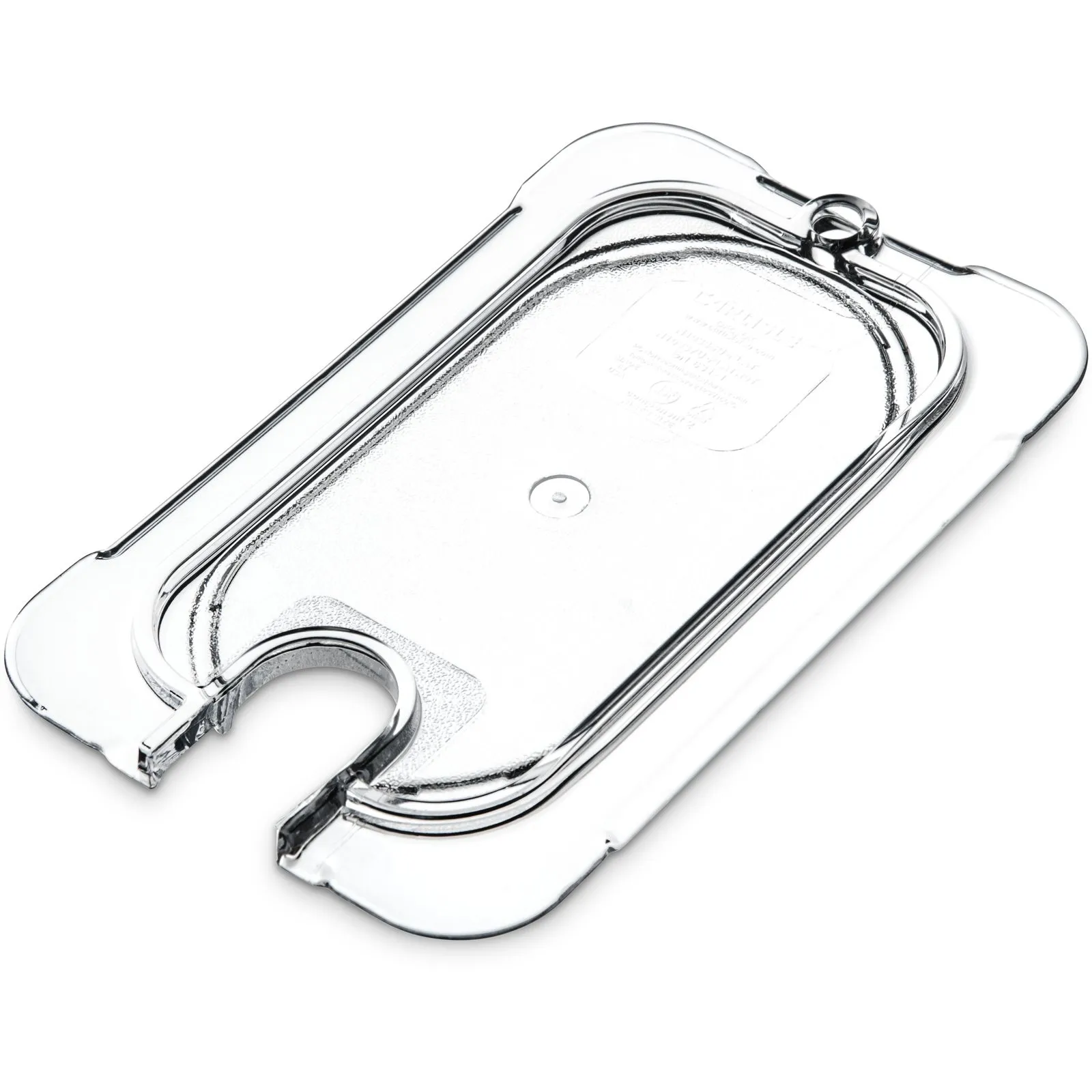 Carlisle 10337U07 - StorPlus Polycarbonate Notched Universal Lid 1/9 Size - Clear
