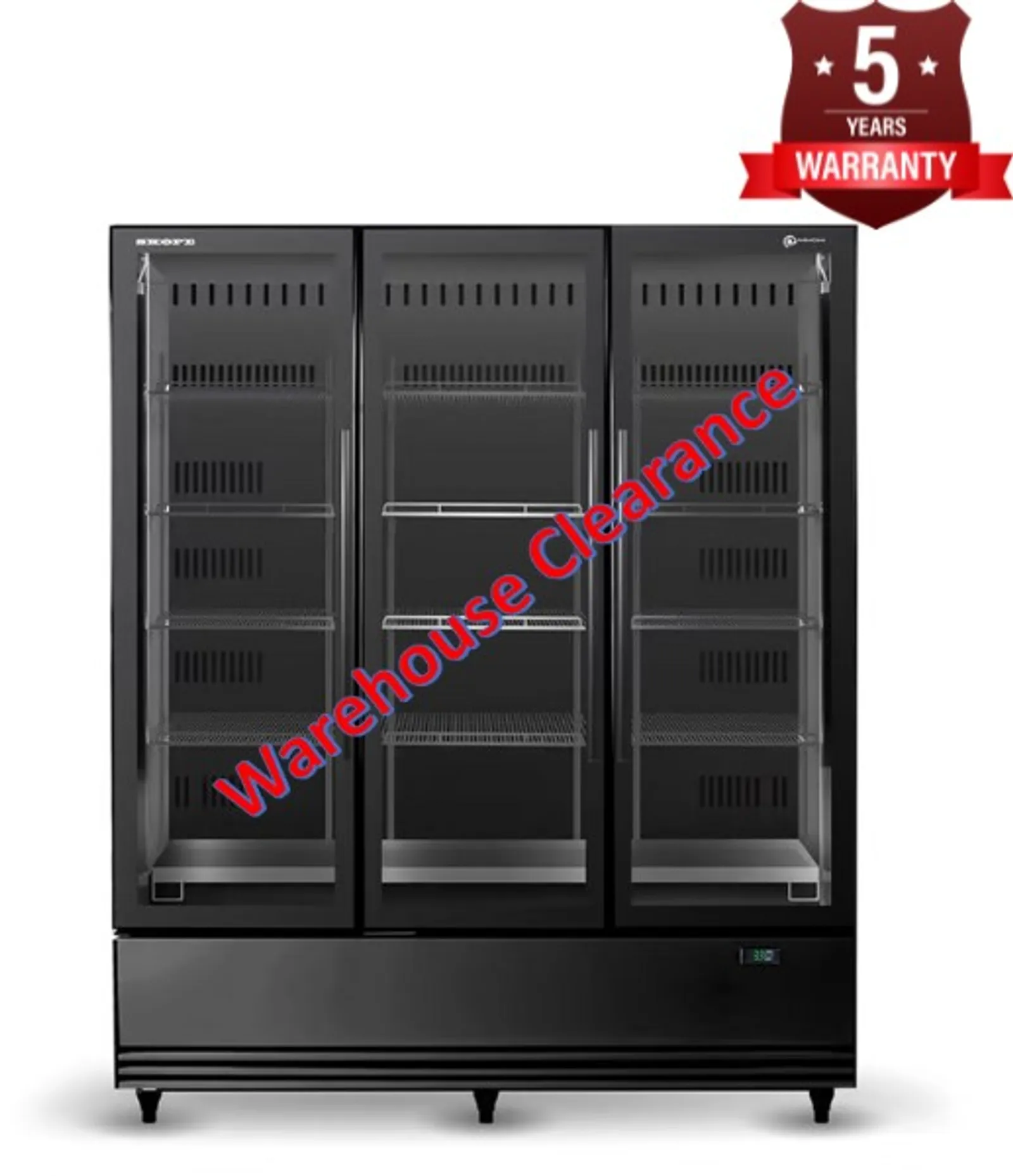 SKOPE BME1500N-A ACTIVECORE Bottom Mount - 3 Door Display Fridge - Black
