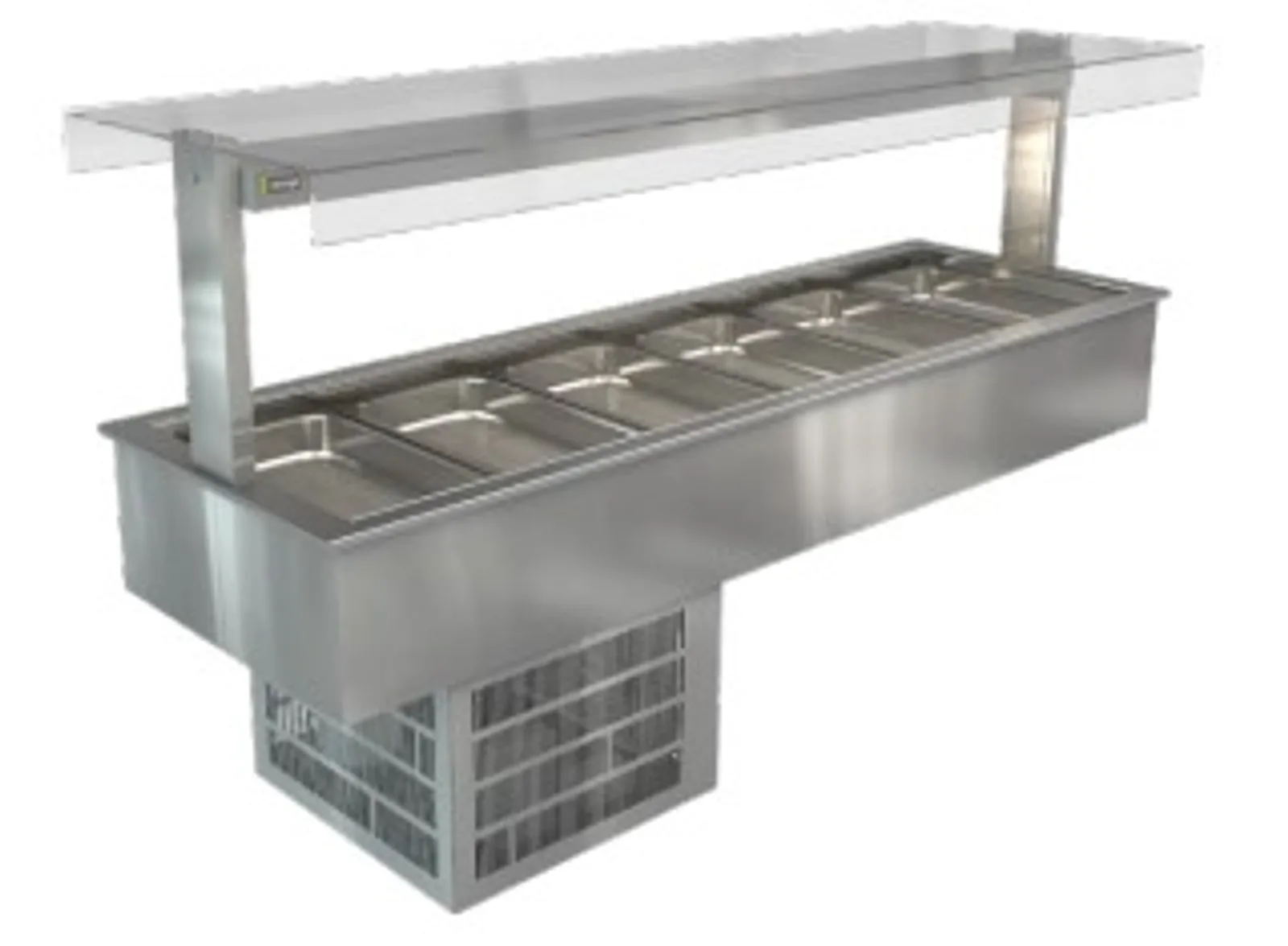 Cossiga LSRF6-FT - Chilled Well - Flat Top Sneeze Guard 2165mm