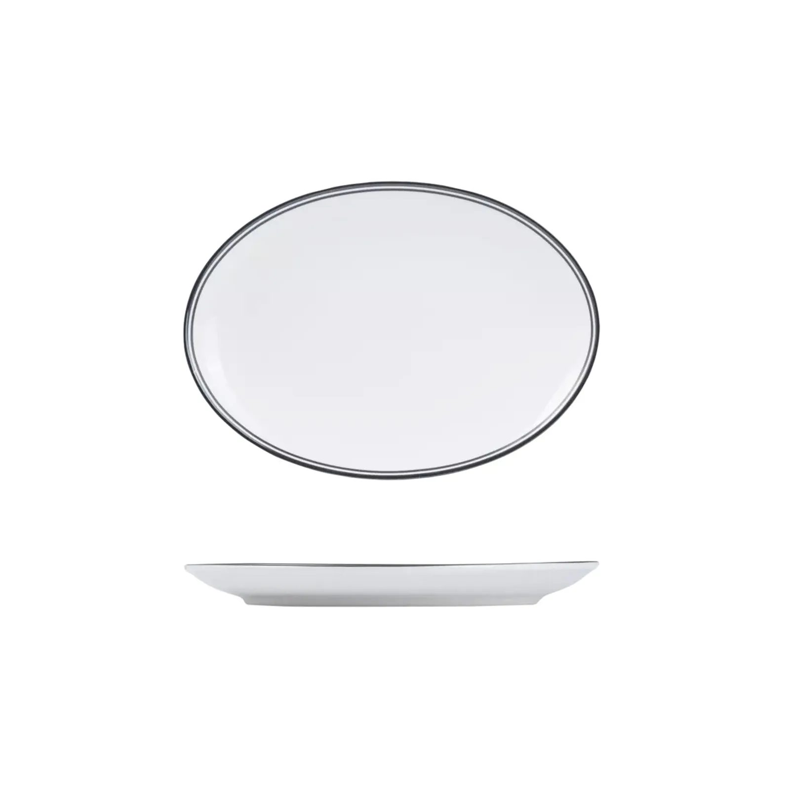 Rak Porcelain NOP26-BK Nano Cru Black - Oval Coupe Plate 190mm