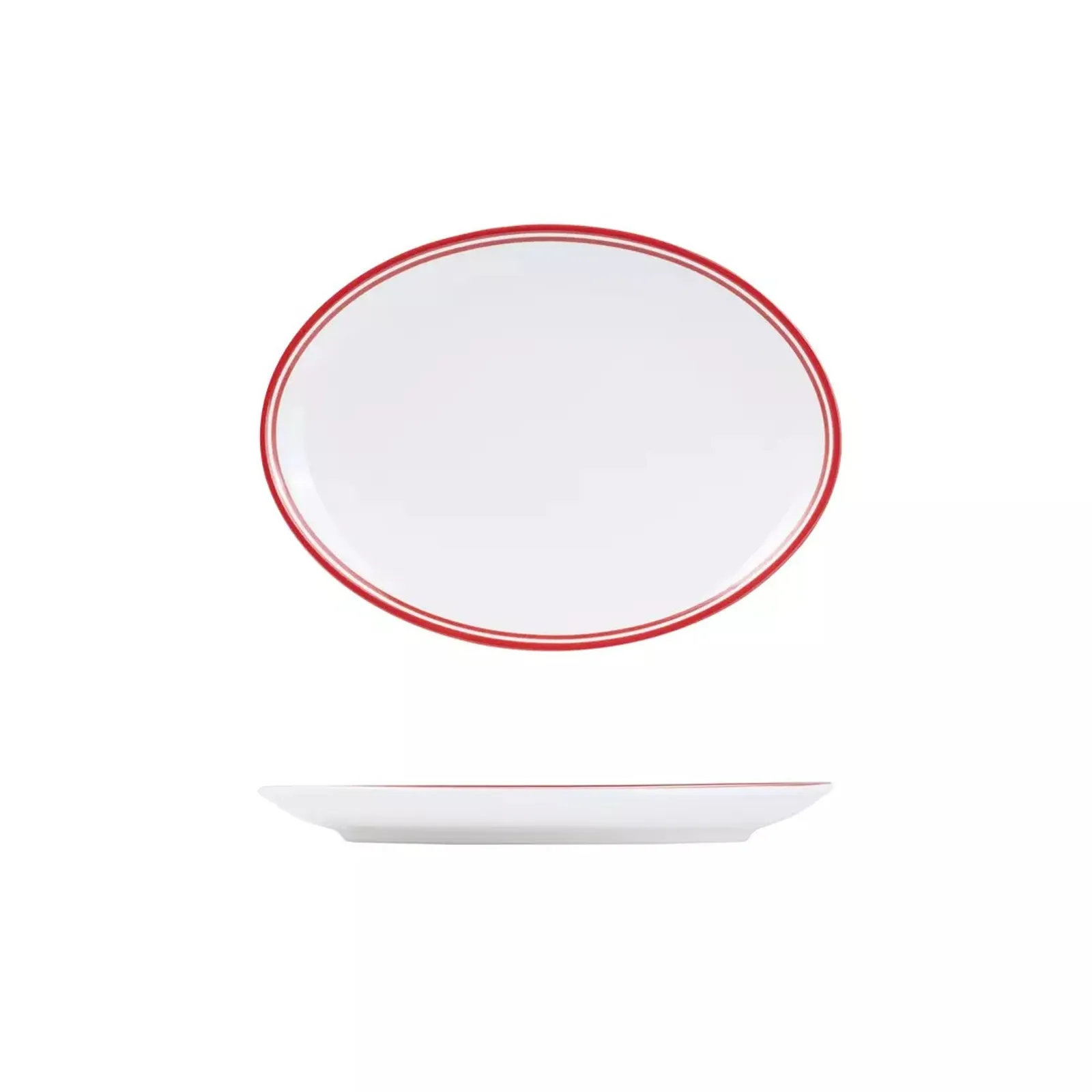 Rak Porcelain NOP26-R Nano Cru Red - Oval Coupe Plate 260mm