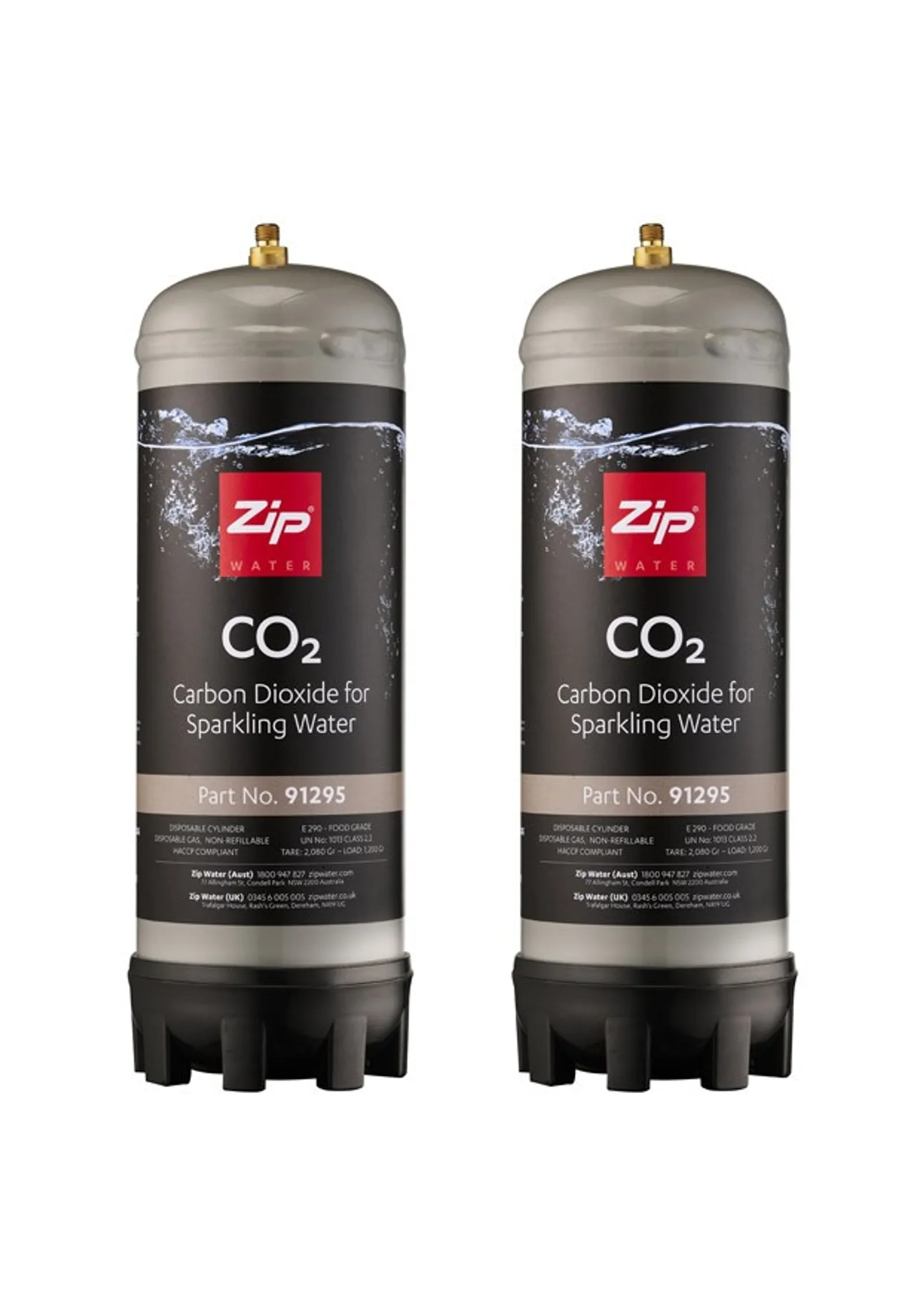 Zip 91295 - Kit CO2 - 2 x Disposable Cylinders for BCS, CS, Sparkling Models