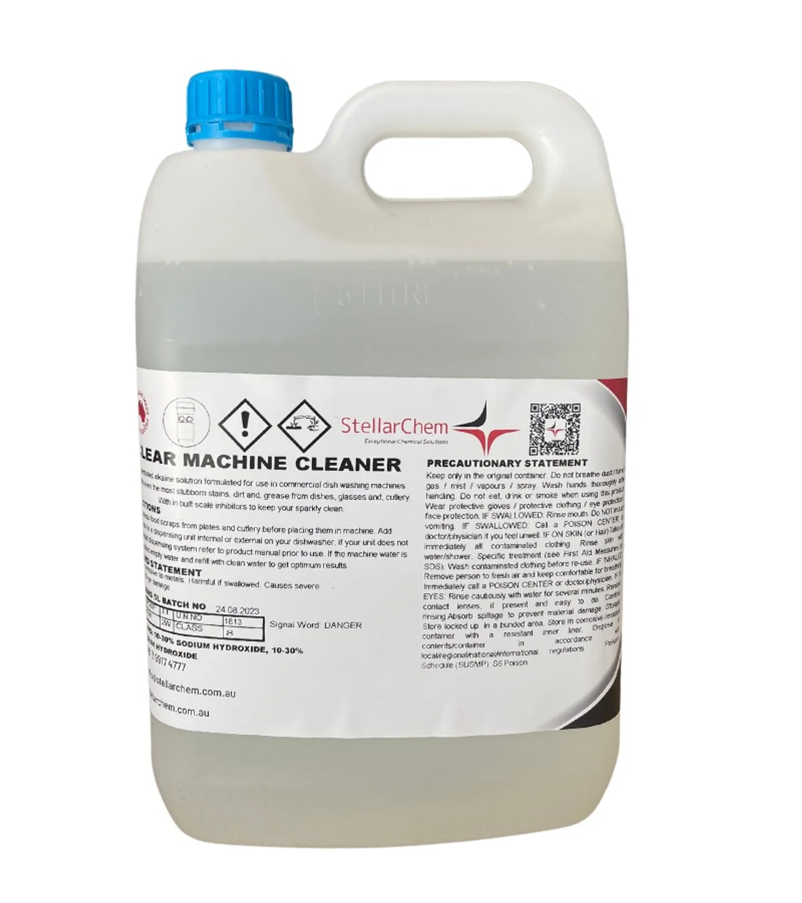 StellarChem WCICMC5 - Clear Machine Cleaner 5L Commercial Dishwasher Detergent