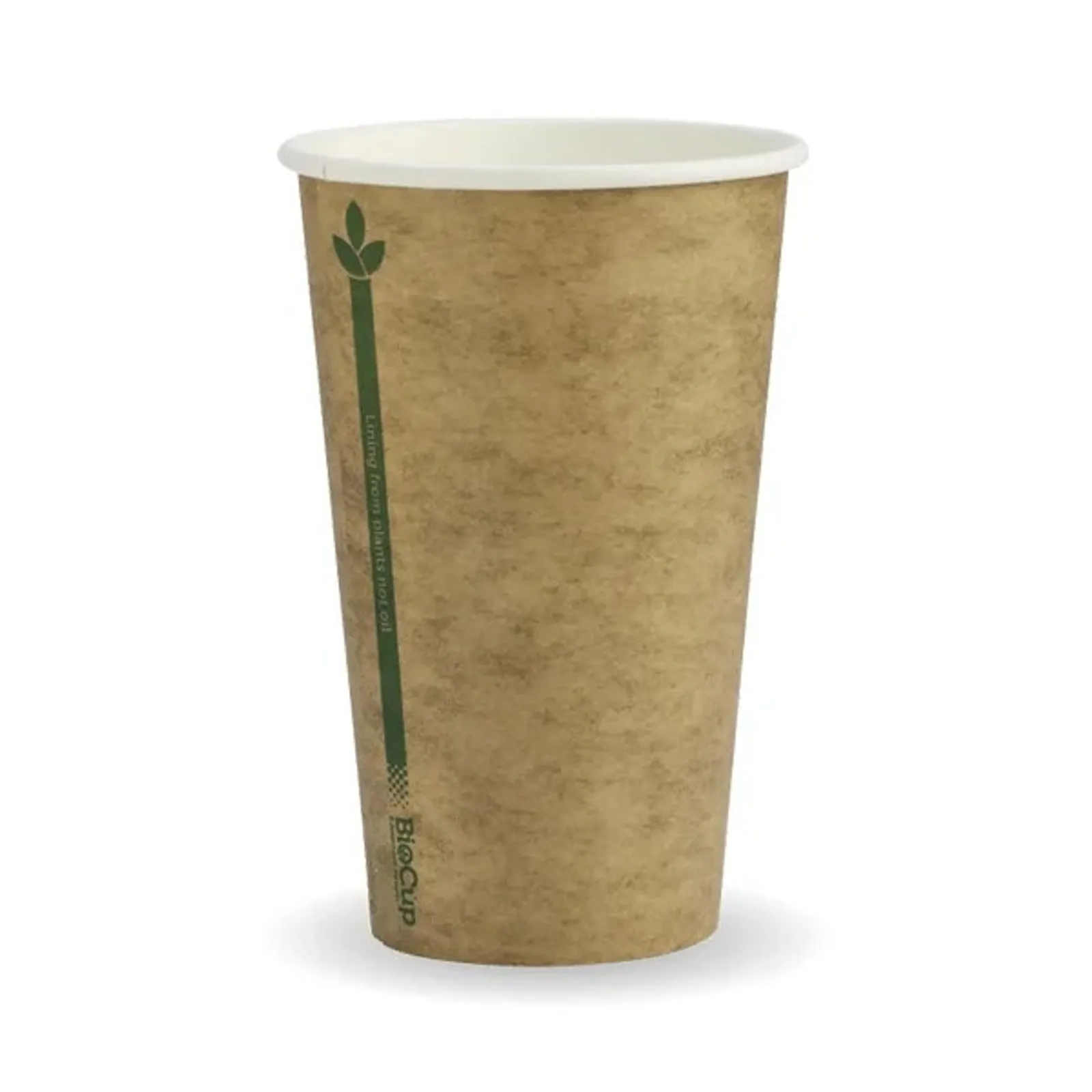 BioPak BCK-12(80)-GL - 350ml / 12oz Kraft Green Line Single Wall Hot Cup