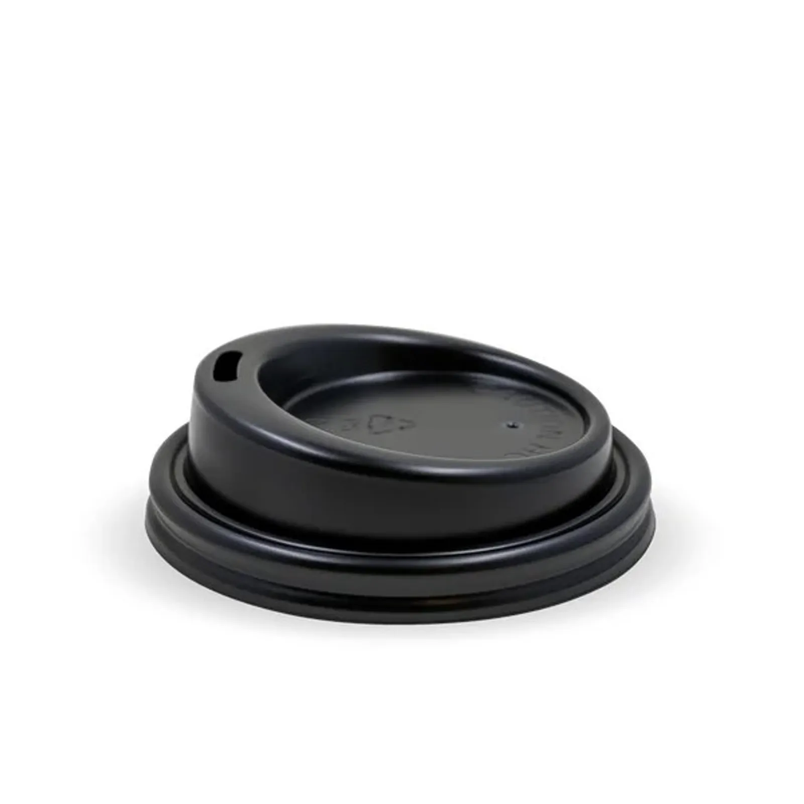 BioPak BCL-4B - 63mm / 4oz Black PS Sipper Hot Cup Lid