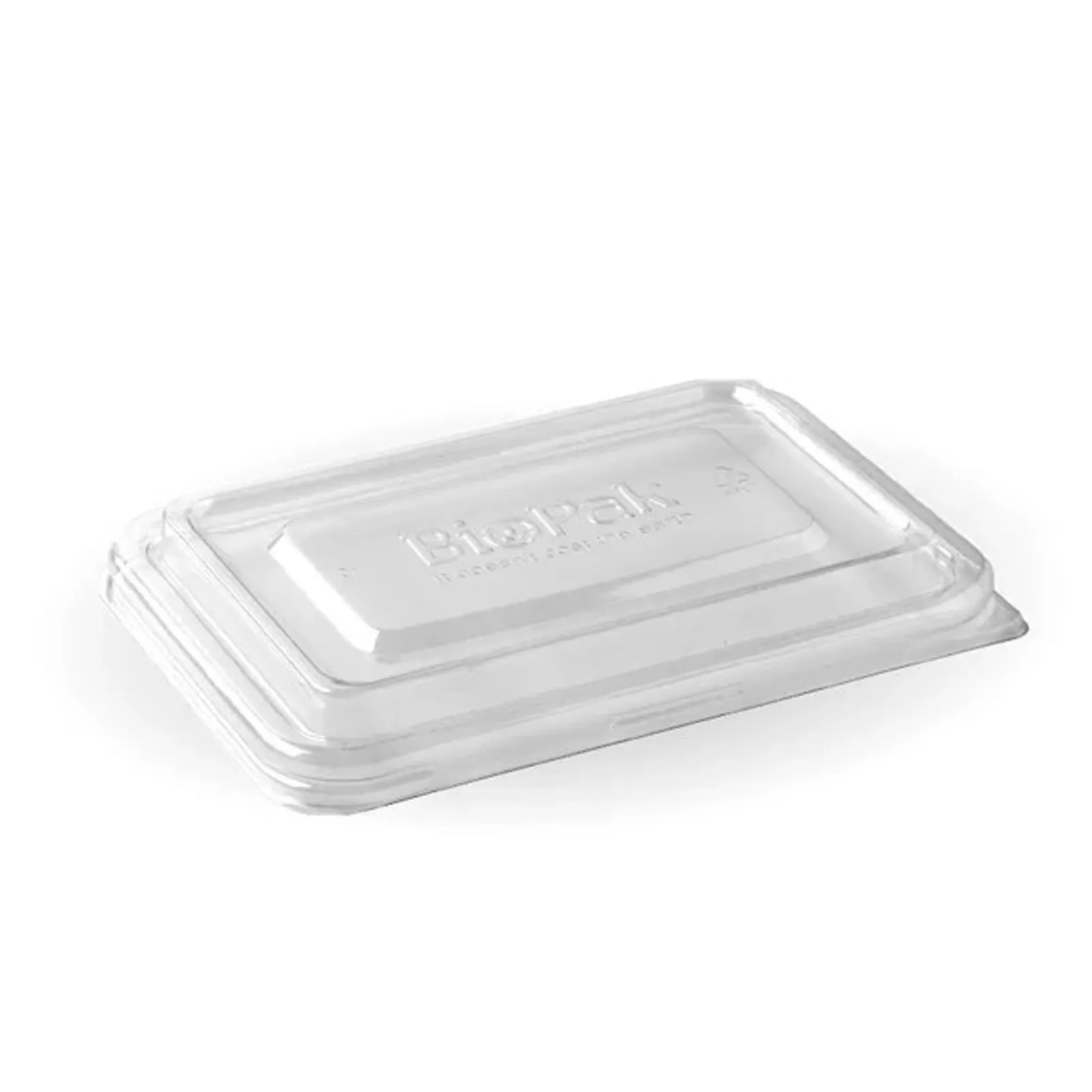BioPak B-LBL-RPET(D) SMALL - 500ml & 600ml Clear RPET Takeaway Lid