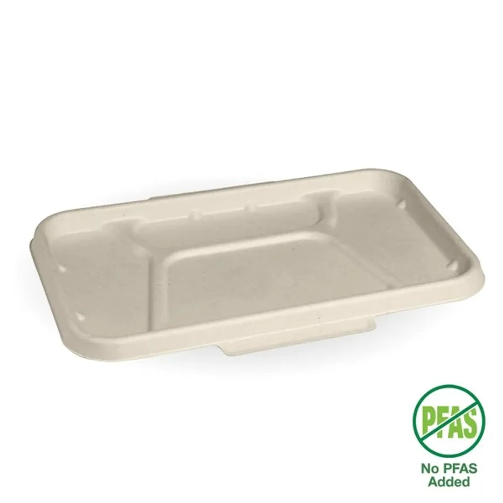 BioPak B-LBL-4C-N - 4-Compartment Natural Plant Fibre Takeaway Lid